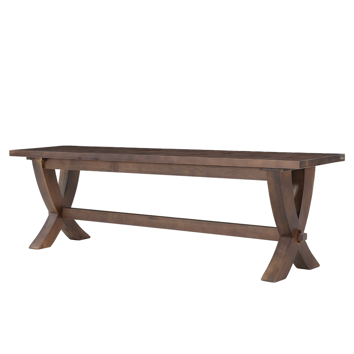 Panca Country in Legno Massello con Gambe a X, 150 cm, per Ingresso e Corridoio