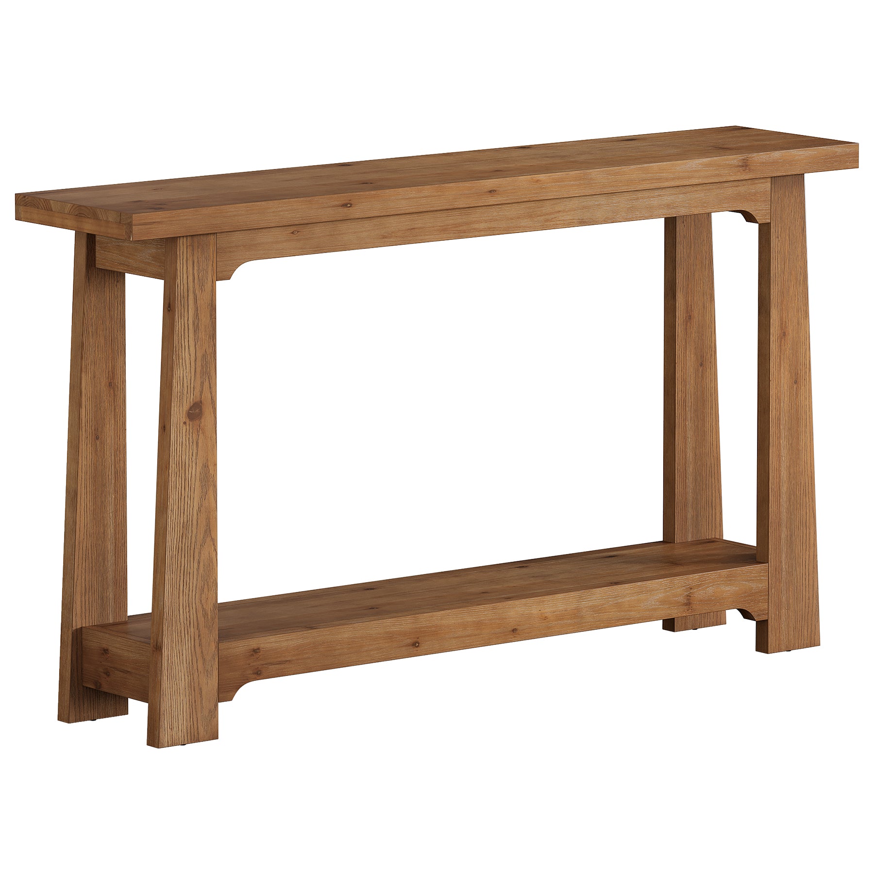 Tribesigns Consolle in legno massello da 140 cm con ripiano, tavolo d'ingresso stretto in legno di abete