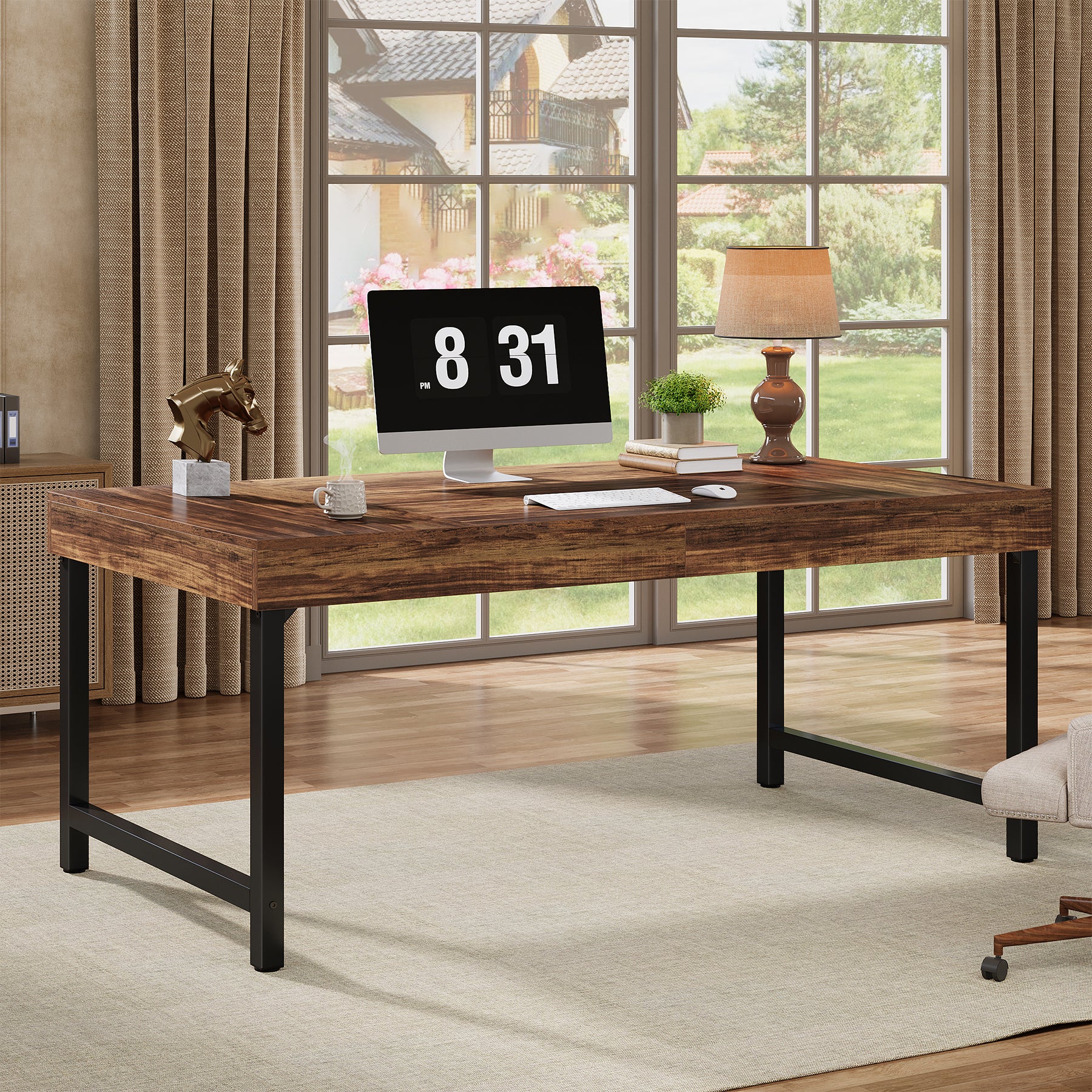 Tribesigns Scrivania da 140 cm, scrivania per computer portatile per ufficio domestico