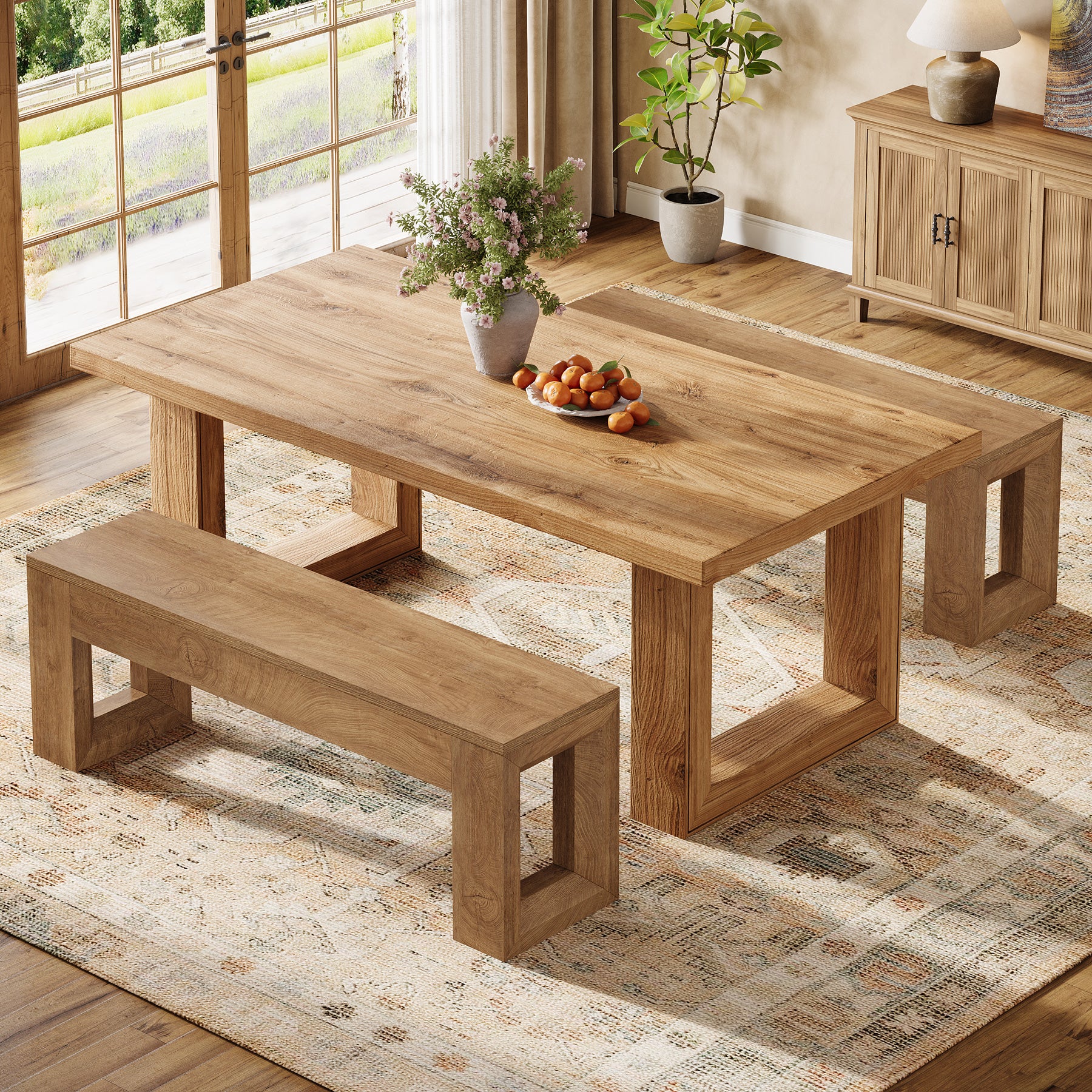 Panca Country in MDF, 120 cm, per Sala da Pranzo e Camera da Letto