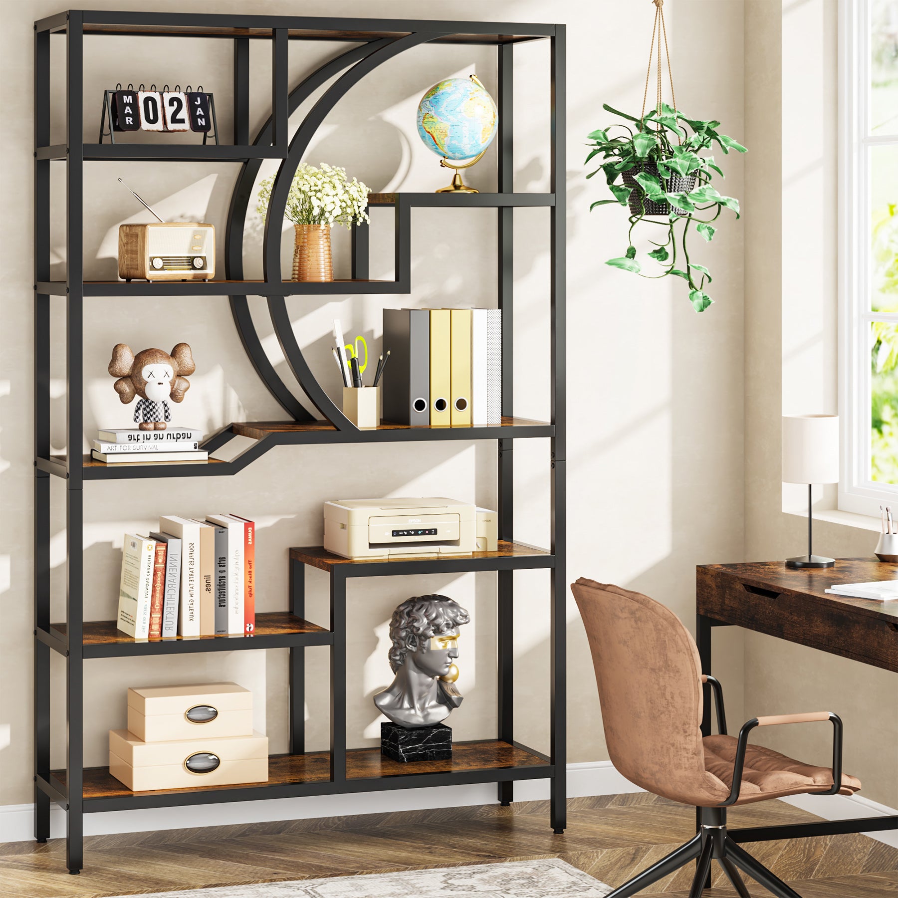 Tribesigns Scaffale Alta 175cm, Libreria Etagere Autoportanti a 6 Livelli con 9 Ripiani di stoccaggio Aperti