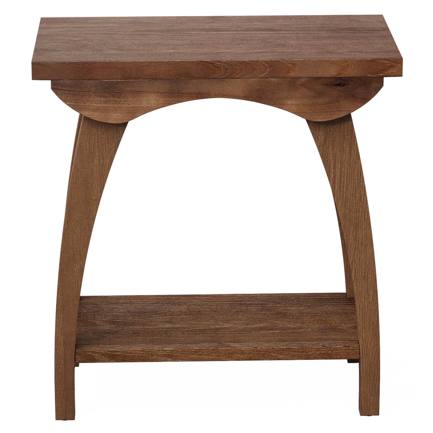 Tribesigns Tavolino Rustico in Legno Massello a 2 Ripiani, 60 x 30 x 62 cm, per Soggiorno e Camera da Letto