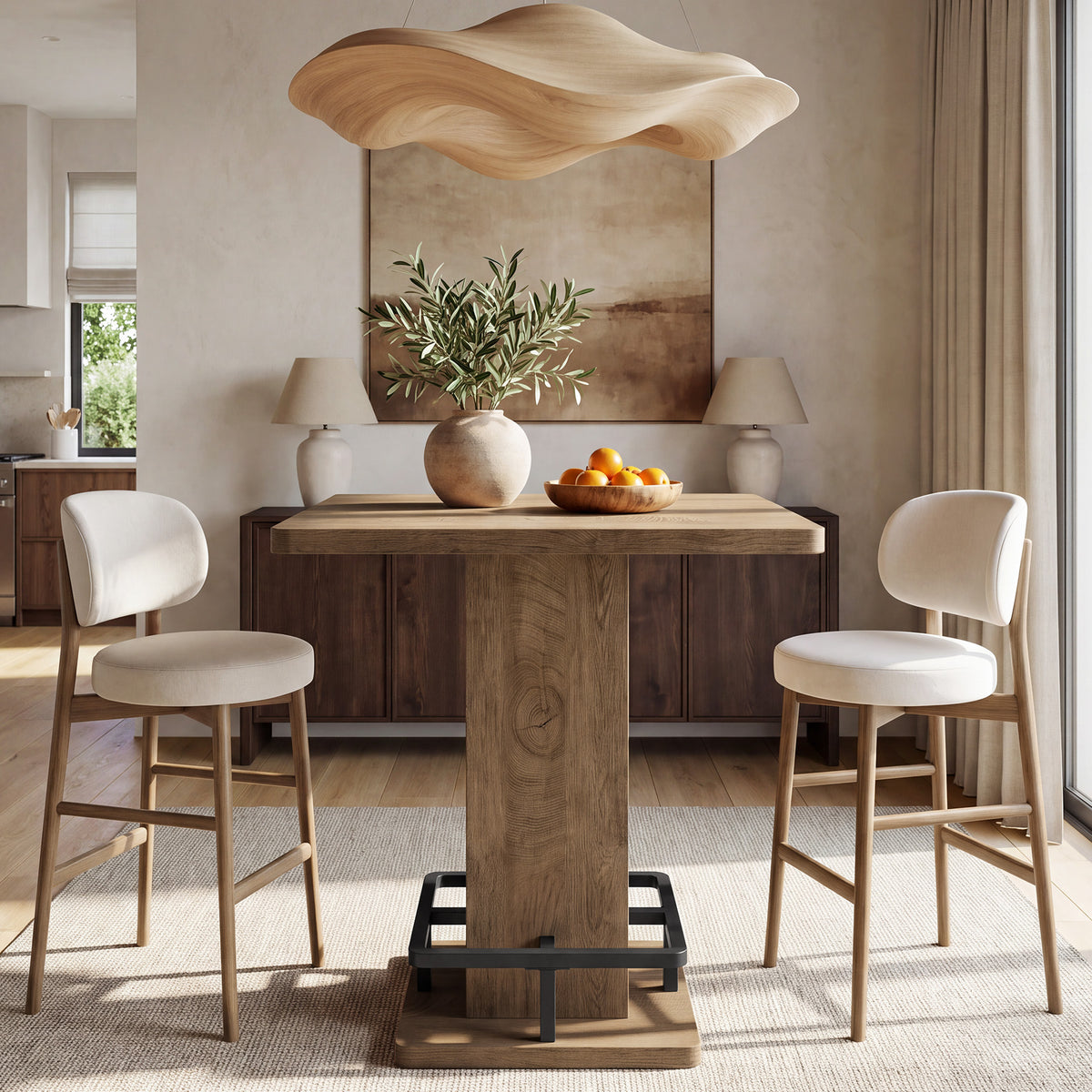 Tavolo Alto da Pranzo Quadrato, 80 cm, per Piccole Cucine