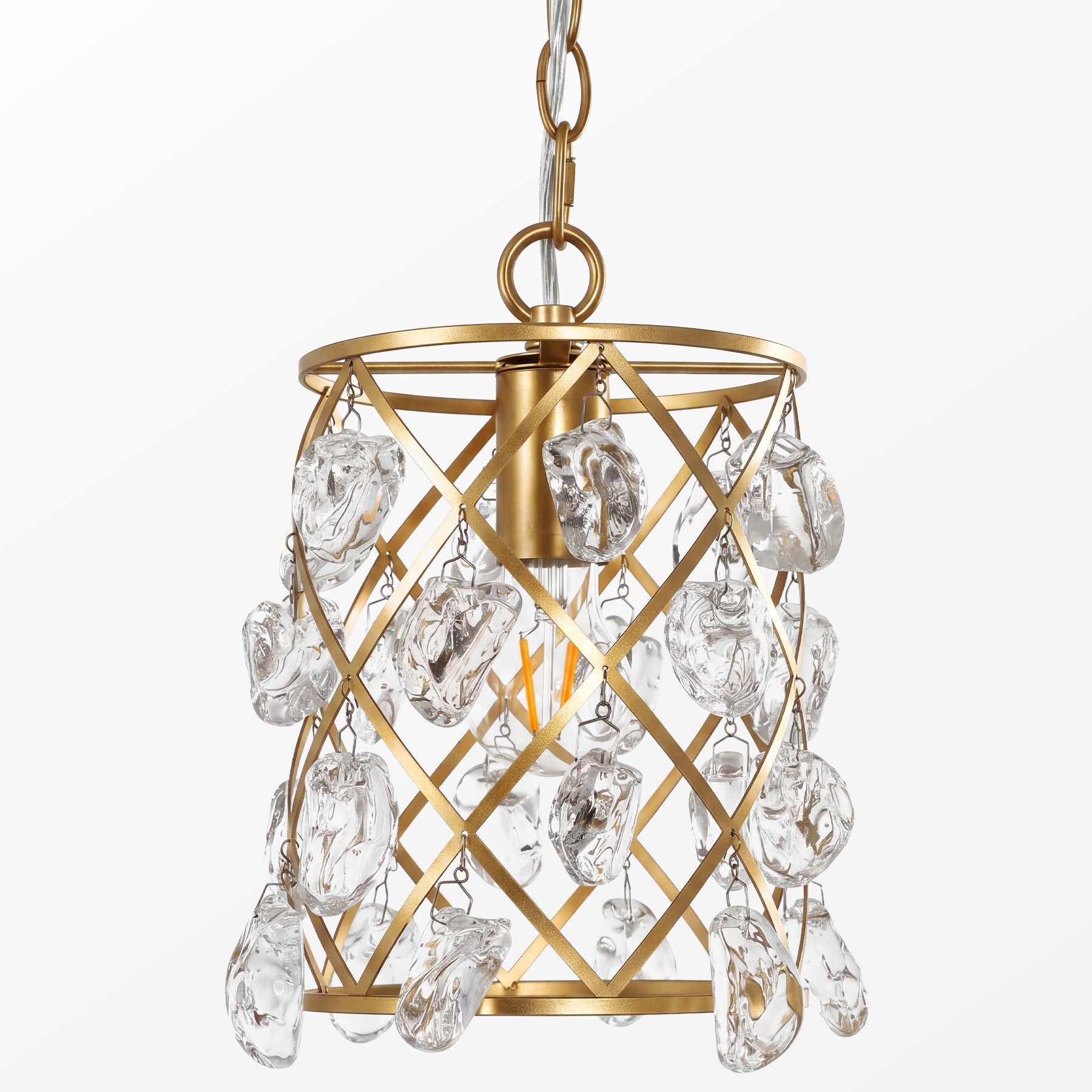 Tribesigns Lampadario moderno, lampada a sospensione con cristalli di vetro a onda d'acqua, attacco E27