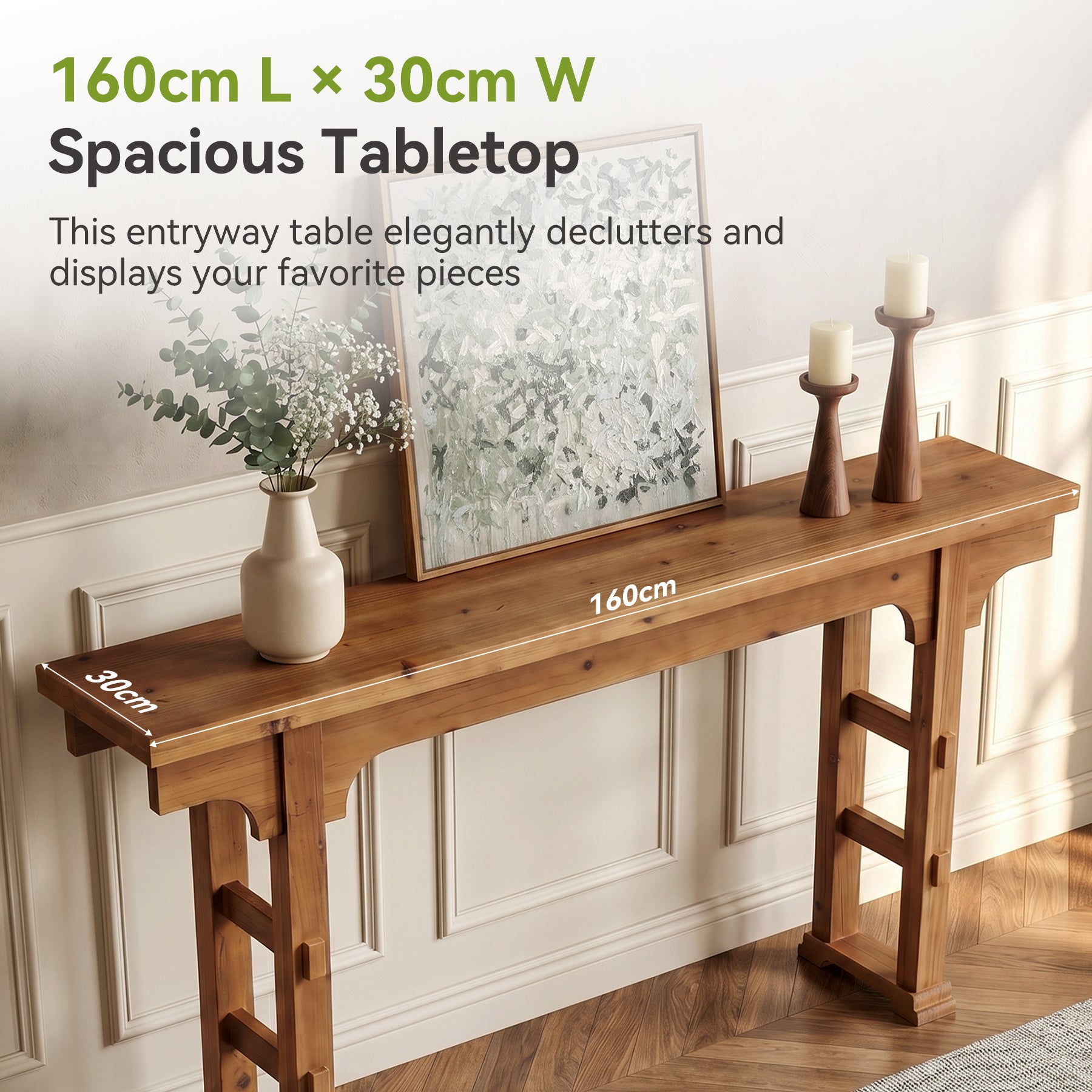 Tribesigns Consolle da Ingresso Industriale in Legno e Metallo, Piano Sottile 160 x 30 x 85 cm