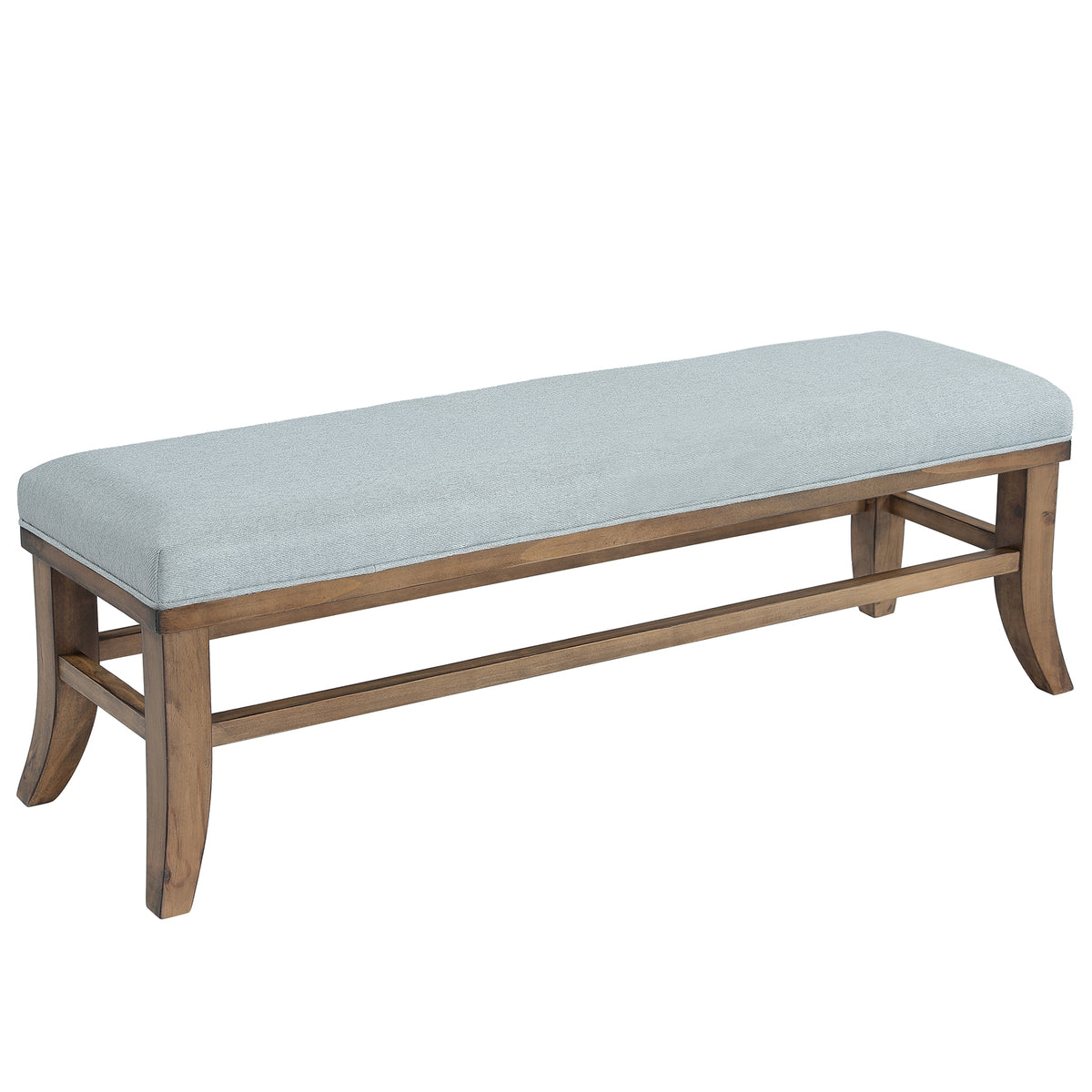 Panca da Pranzo Imbottita in Pino Massello con Cuscino in Lino, 140 cm