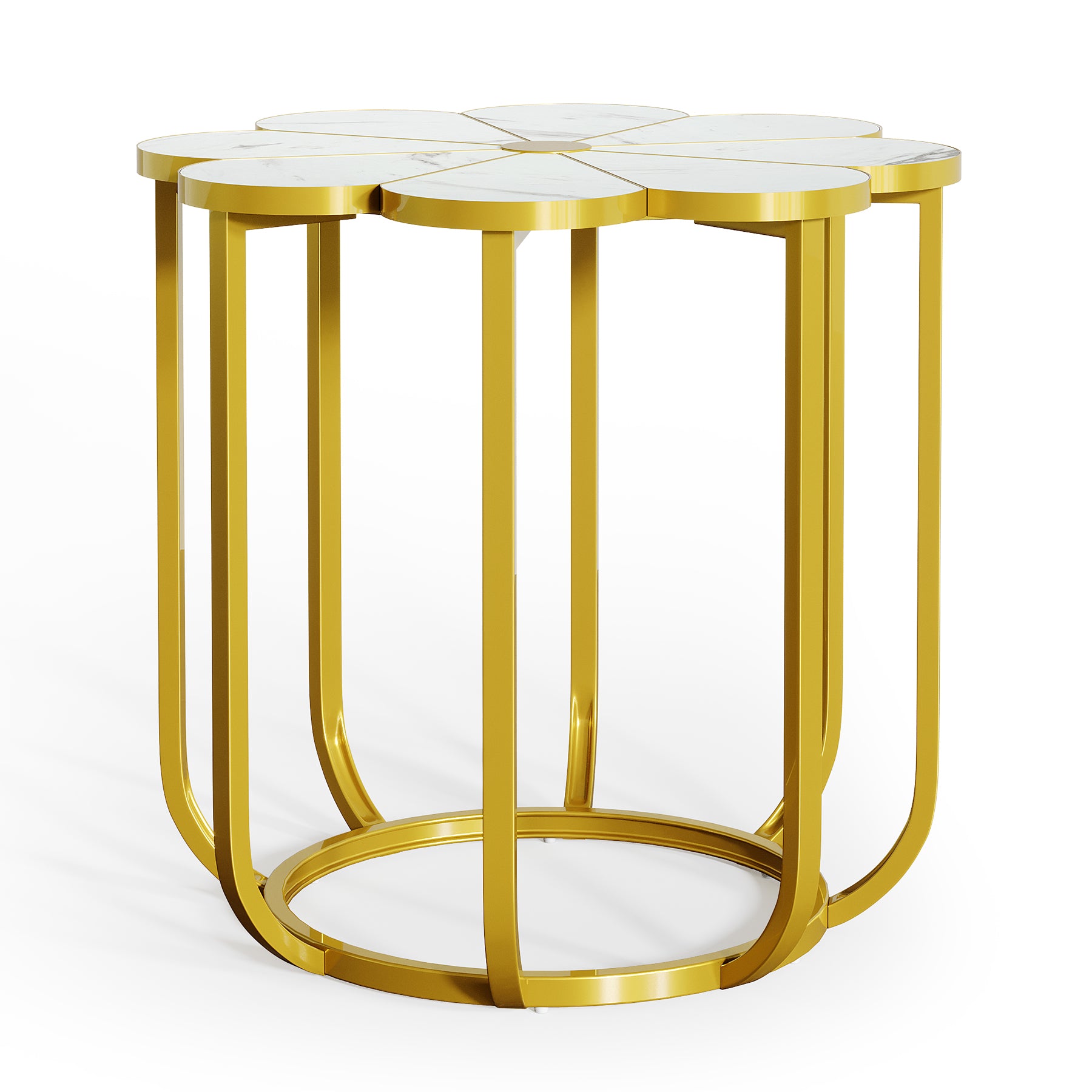 Tribesigns Tavolino da Salotto da 60 cm, Tavolo da Caffè Design Fiore per Soggiorno