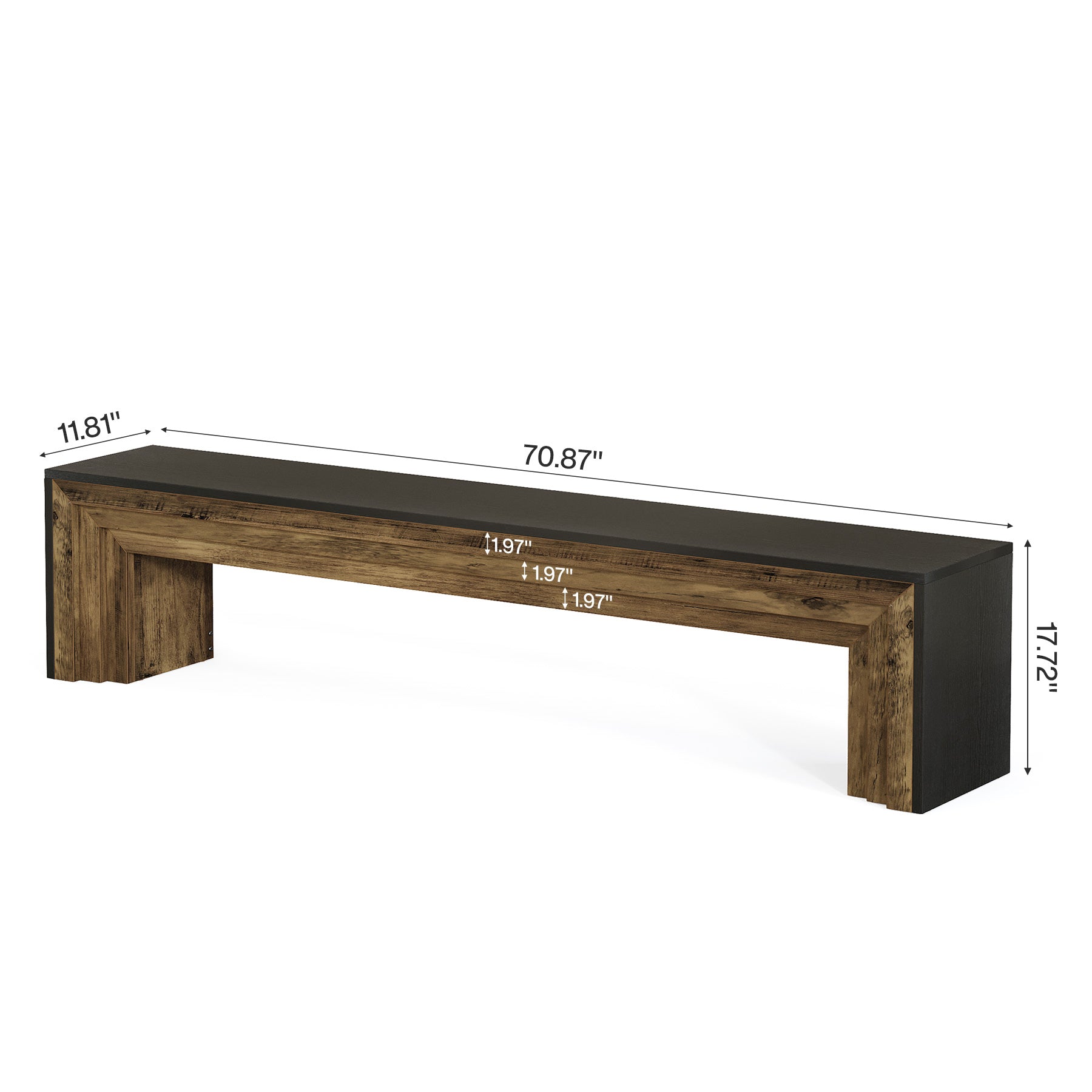Panca Country in Legno, 180 cm, per Corridoio e Soggiorno