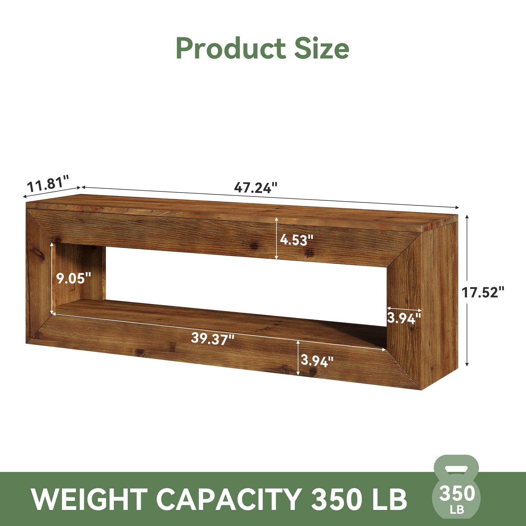 Tribesigns Panca d'ingresso in legno massello da 120 cm con ripiano contenitore, stile rustico