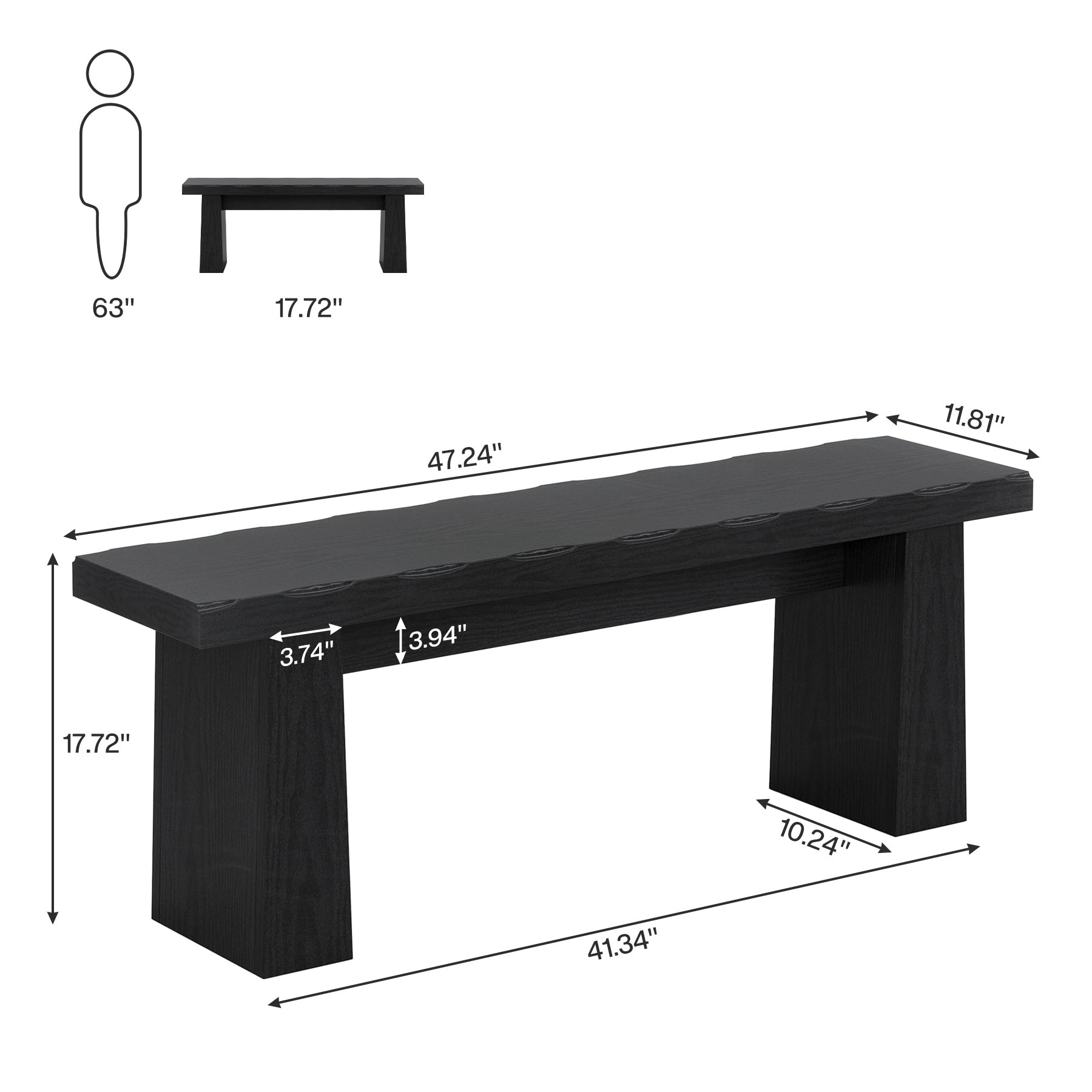 Tribesigns Panca da 120 cm, moderna panca in legno, panca da pranzo versatile dal design minimalista