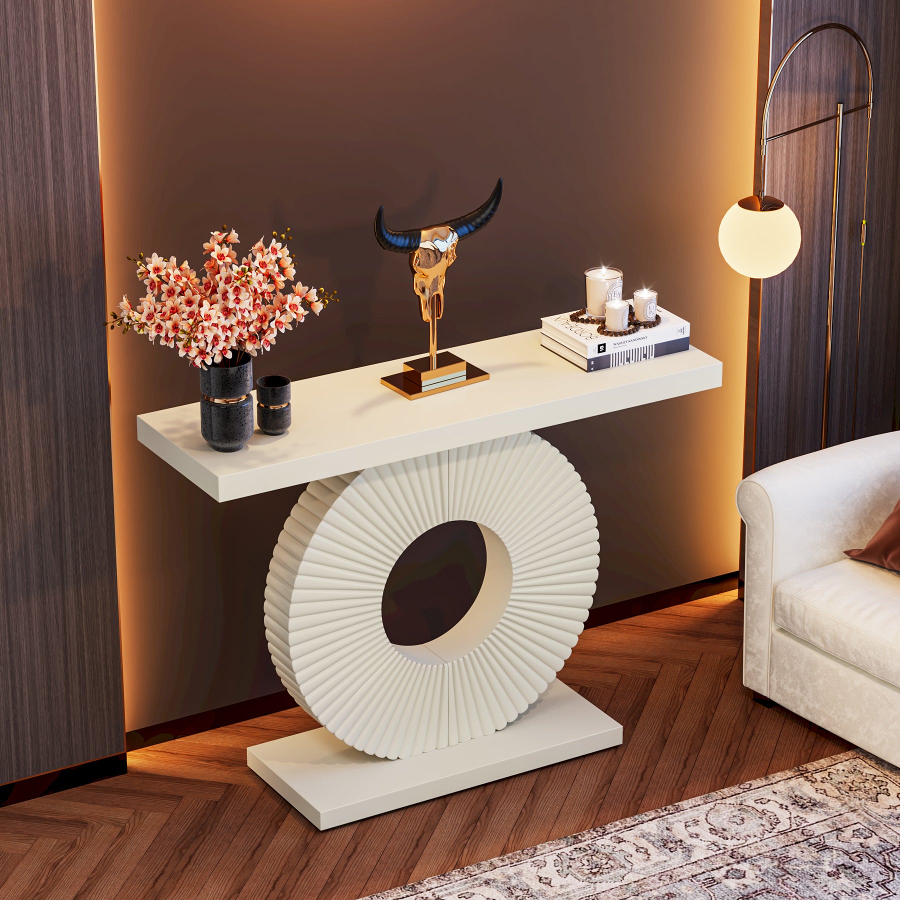Tribesigns Tavolo consolle moderno, tavolo da ingresso con base geometrica