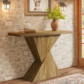 Tribesigns Tavolo consolle da 105 cm, tavolino da divano con base geometrica per ingresso 3