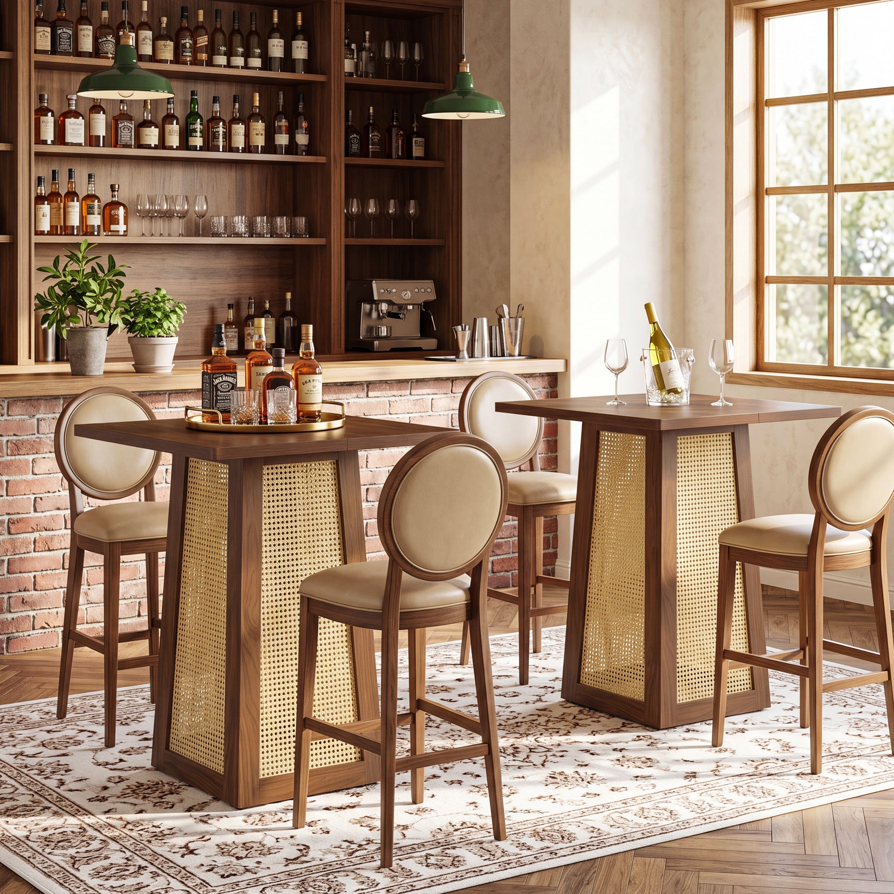 Tribesigns Tavolo da bistrot quadrato 80 x 80 cm, tavolo da pranzo con base centrale a piedistallo, ideale per un bar domestico
