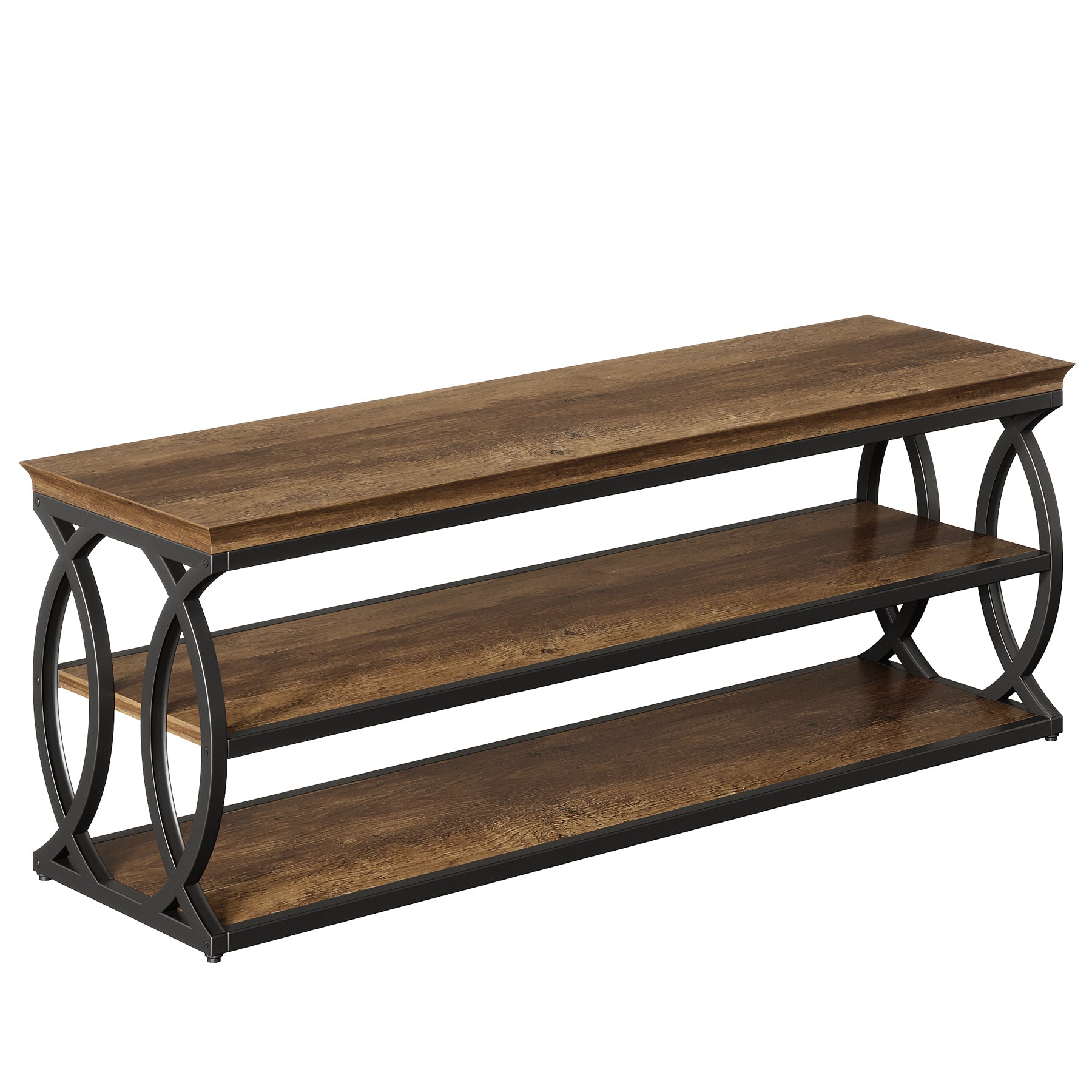 Tribesigns Panca porta scarpe da 120 cm con contenitore, scarpiera a 3 ripiani con seduta (stile industriale e rustico)