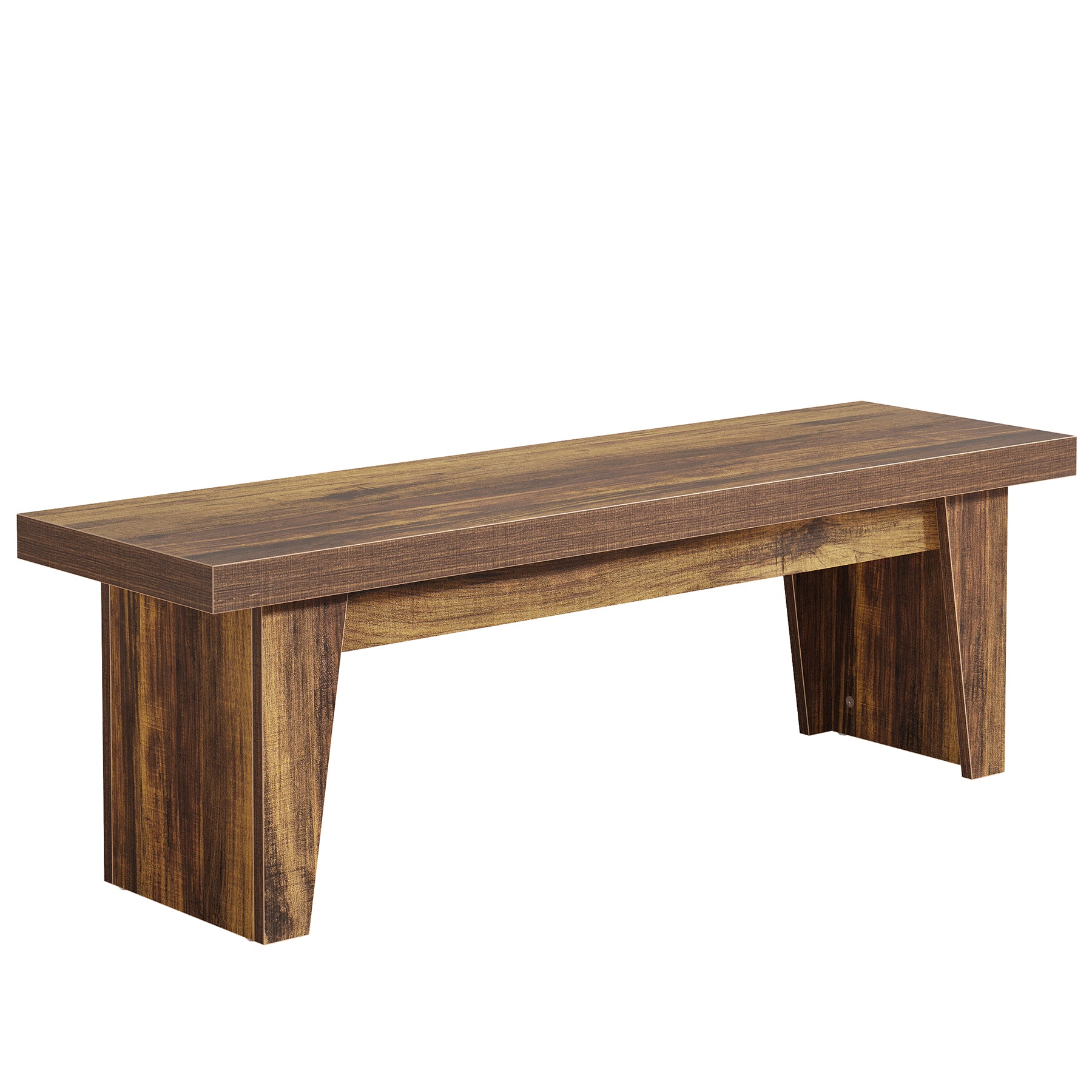 Tribesigns Panca rustica in legno, lunga 140 cm, con seduta spessa. Panca lunga ideale per l'ingresso.