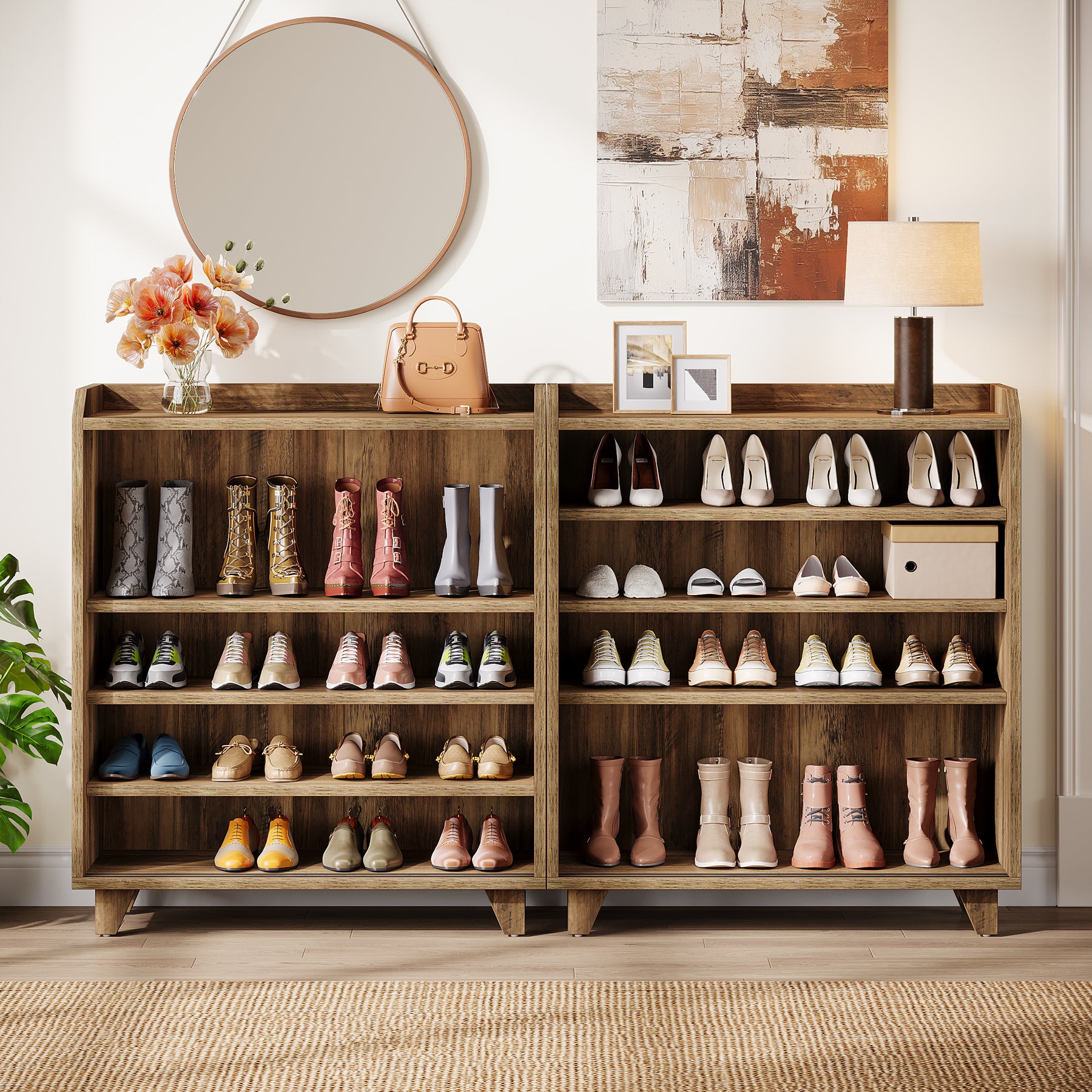 Tribesigns Scarpiera da 90 cm, moderno organizer con ante scorrevoli per scarpe