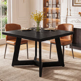 Tavolo da Pranzo Quadrato Moderno con Struttura Nera, 100 x 100 cm, per 2-4 Persone 3