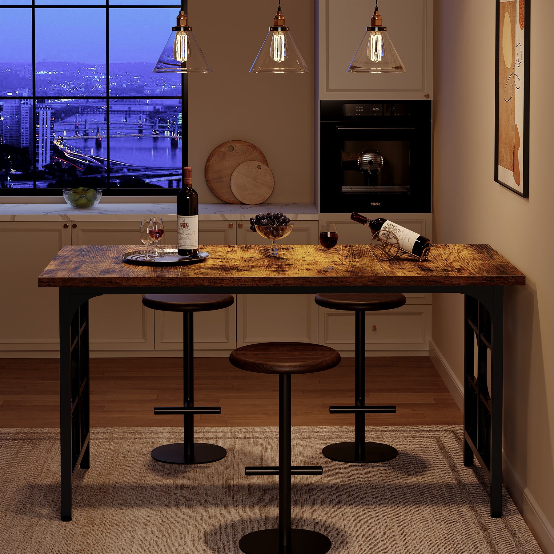 Tribesigns Tavolo da pranzo, 139 cm tavolo da cucina per 4-6 persone