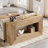 Tavolo consolle da 150 cm, tavolo da ingresso scanalato in stile fattoria 3