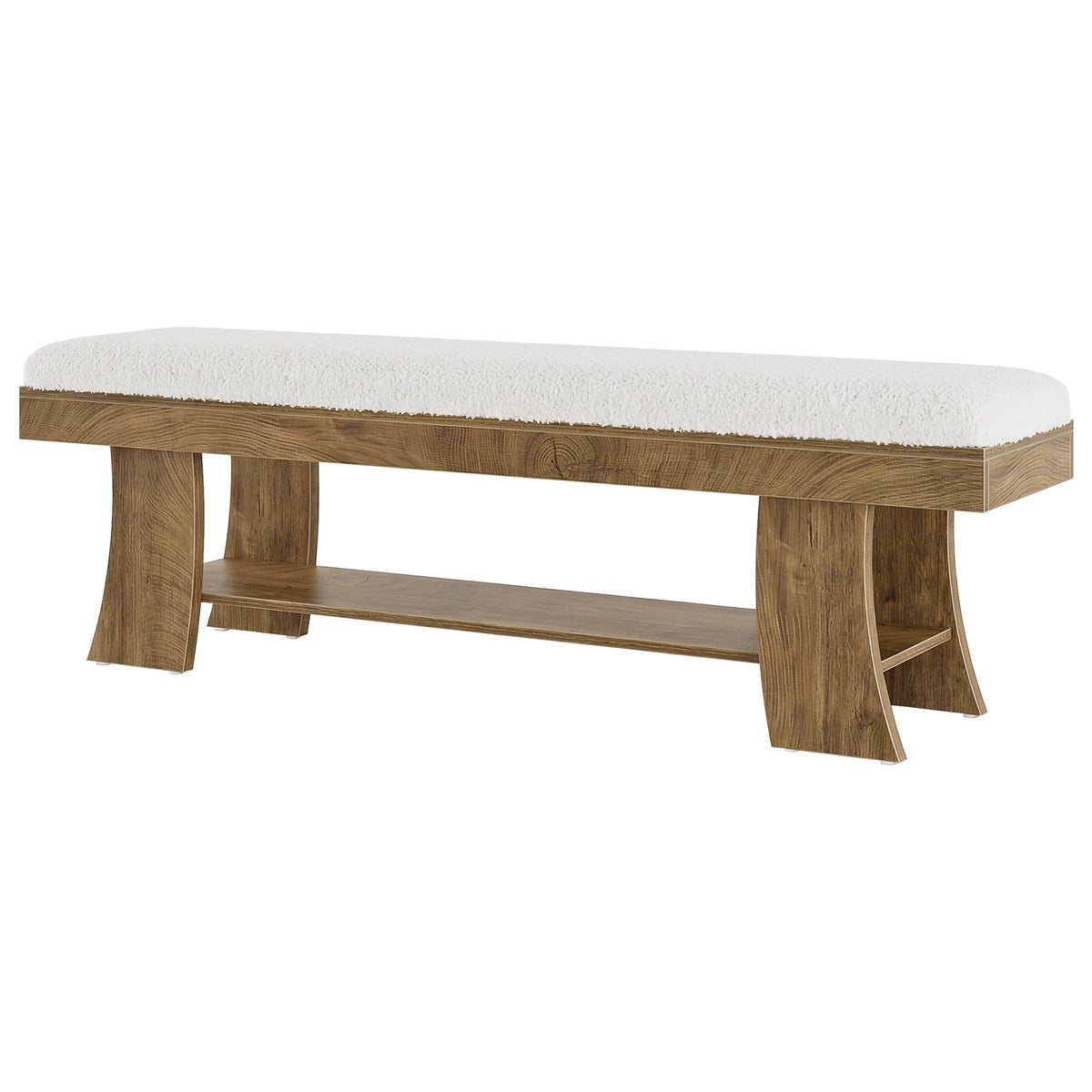 Panca Imbottita con Ripiano Portascarpe, 150 cm, per Ingresso e Corridoio