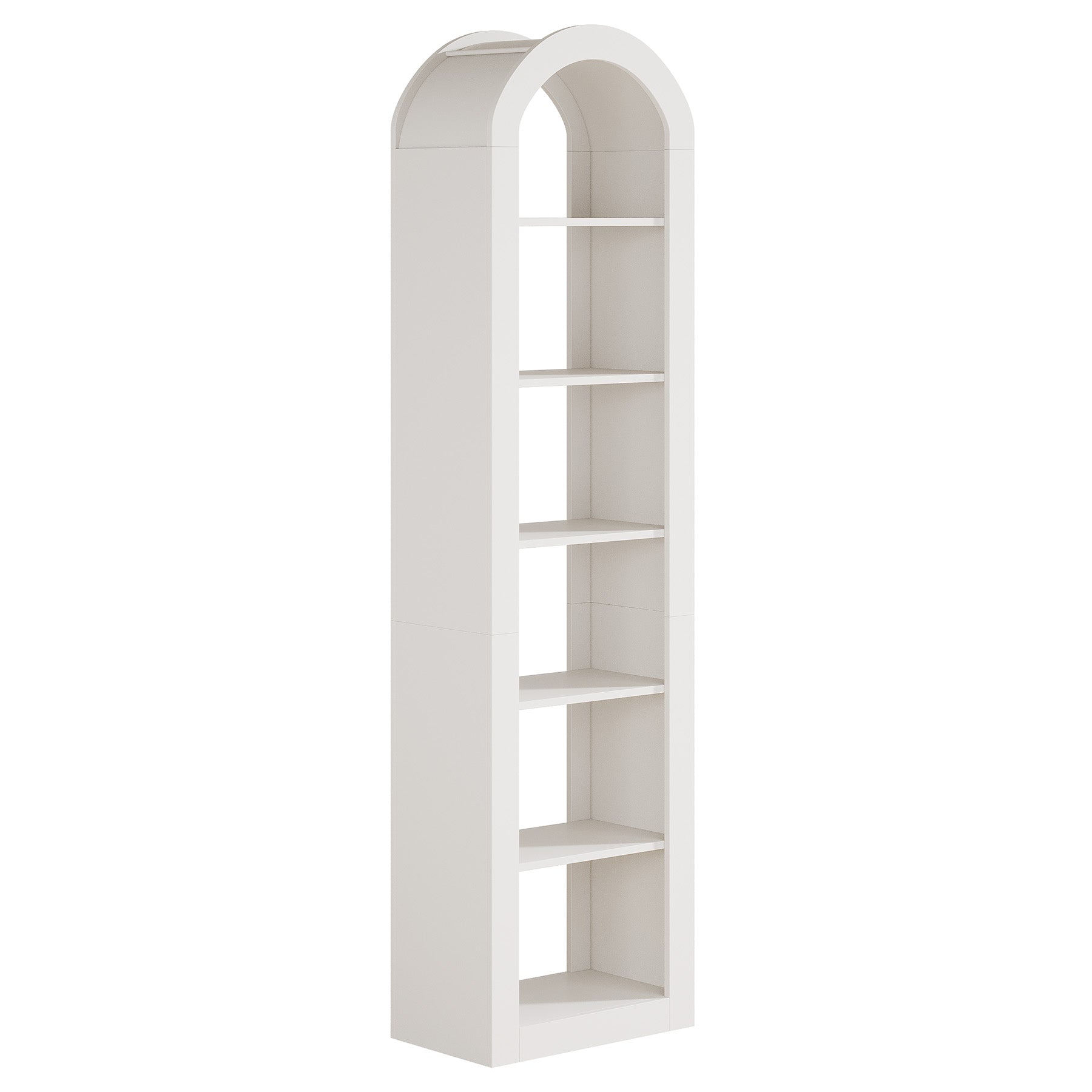 Tribesigns Libreria ad arco alta 190 cm, espositore autoportante con ripiano stretto a 6 livelli