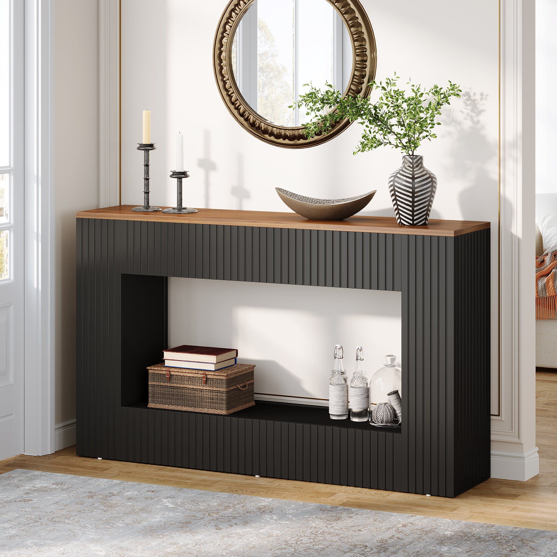 Tribesigns Consolle da 140 cm, Moderno Tavolo Consolle Tavolo Corridoio con Stoccaggio