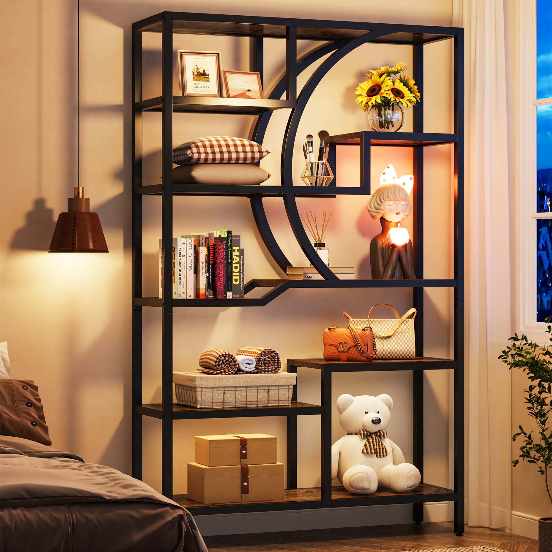 Tribesigns Scaffale Alta 175cm, Libreria Etagere Autoportanti a 6 Livelli con 9 Ripiani di stoccaggio Aperti
