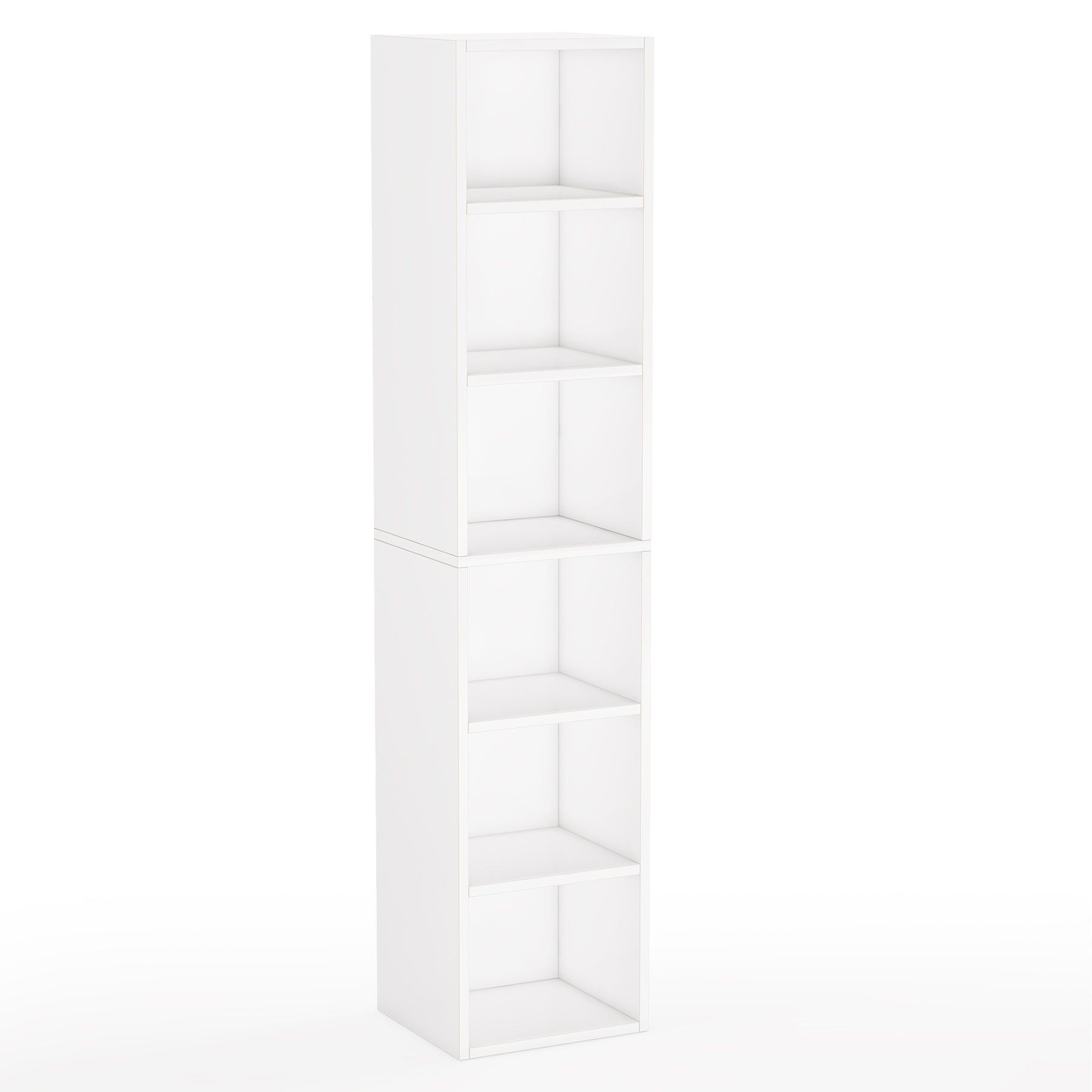 Tribesigns Libreria alta 180 cm, libreria angolare stretta con cubo espositivo a 6 ripiani