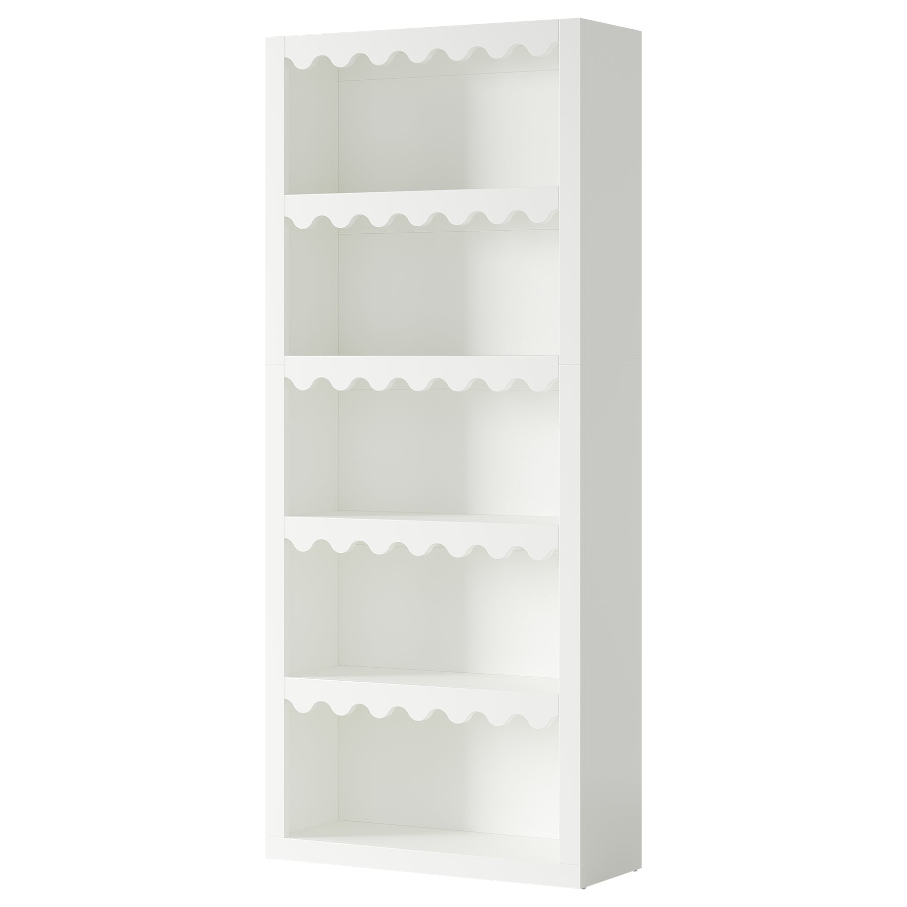 Tribesigns Libreria alta 180 cm, scaffale moderno con bordi a conchiglia per soggiorno