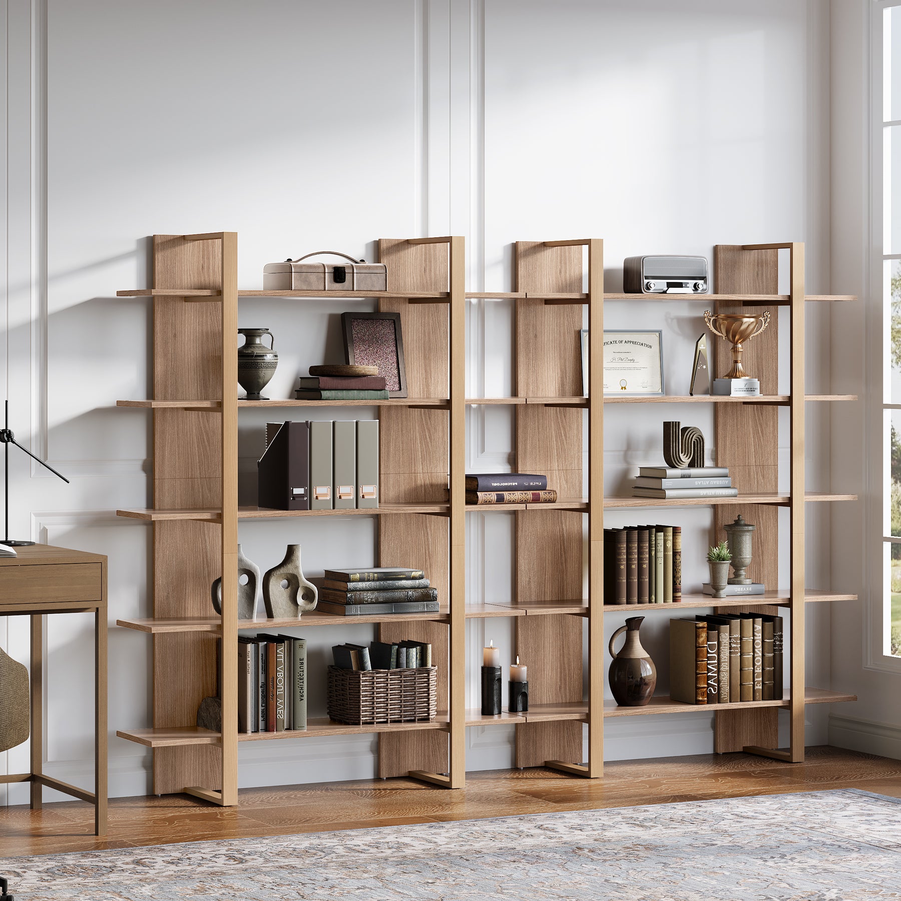 Tribesigns Libreria da 120 cm, libreria a 5 ripiani, scaffalatura per ufficio