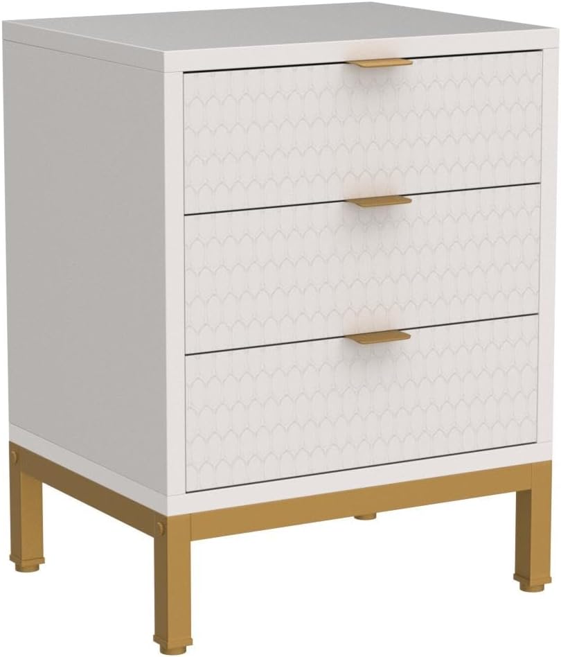 Tribesigns Comodino Set, 3 cassetti alto comodino con stoccaggio Moderno elegante tavolino per camera da letto
