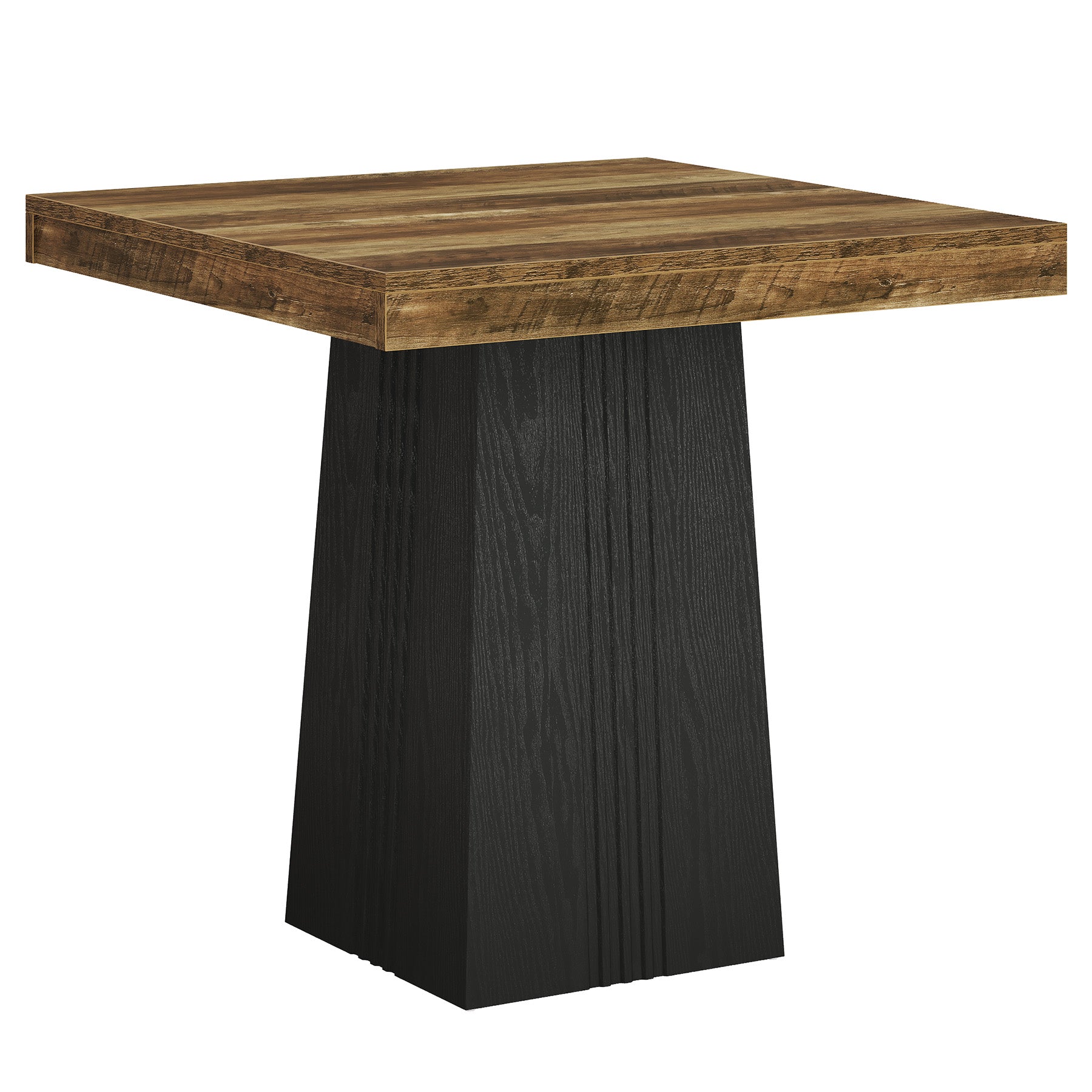 Tribesigns Tavolo da bar quadrato da 80 cm, alto 90 cm, tavolo alto in stile bistrot con gambe scanalate