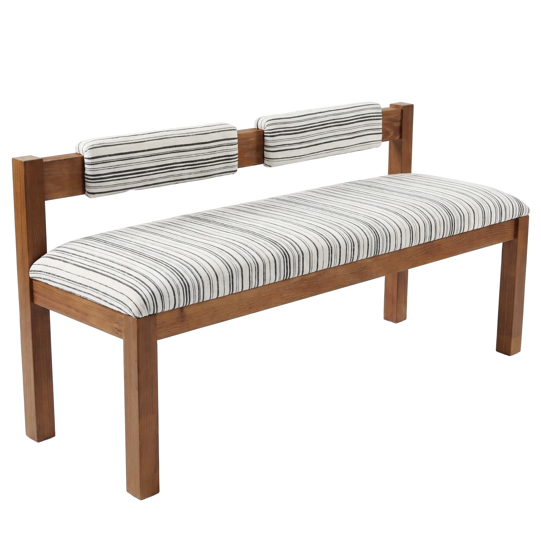 Panca Imbottita con Schienale in Legno Massello e Rivestimento in Ciniglia, 140 cm, per 2-3 Persone