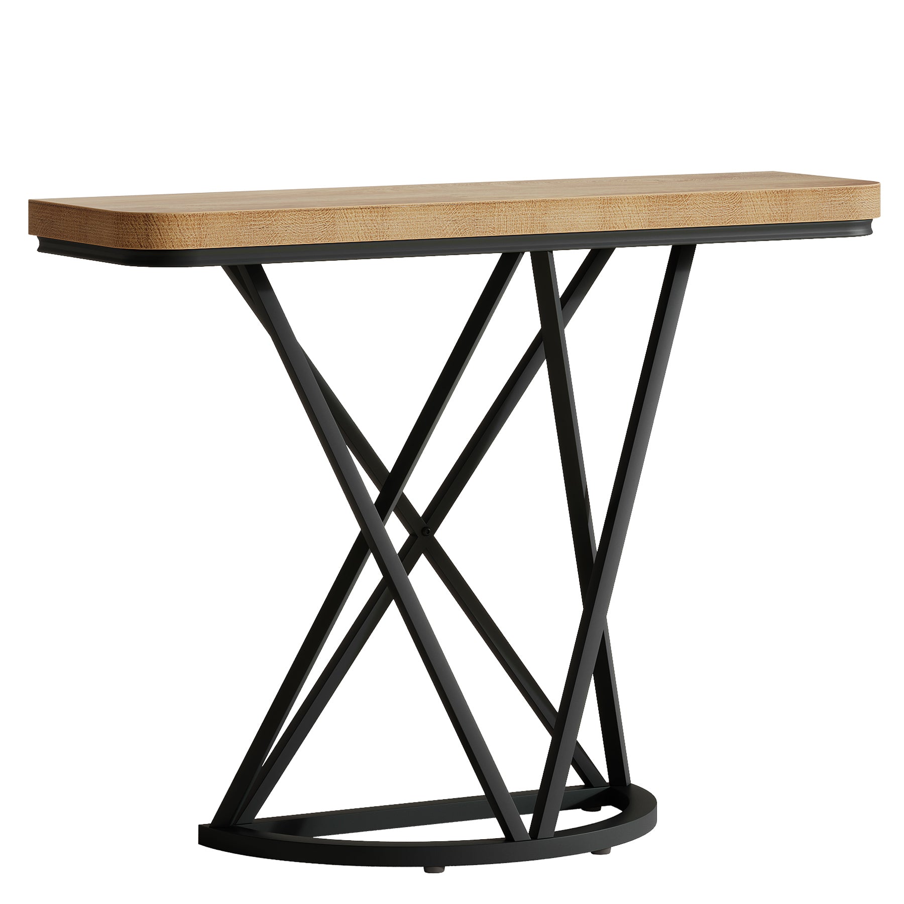 Tribesigns Tavolo consolle da 105 cm, tavolo da ingresso stretto con metallo geometrico Base