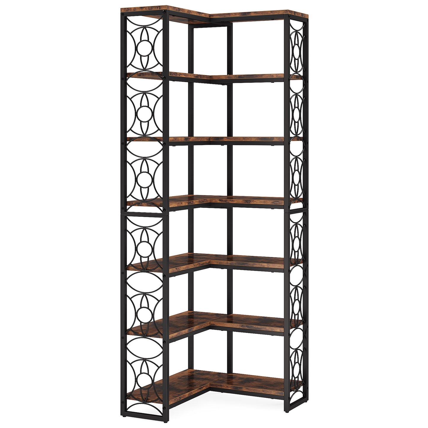 Tribesigns Libreria a 7 ripiani, scaffale angolare alto 20 cm scaffale espositivo Etagere