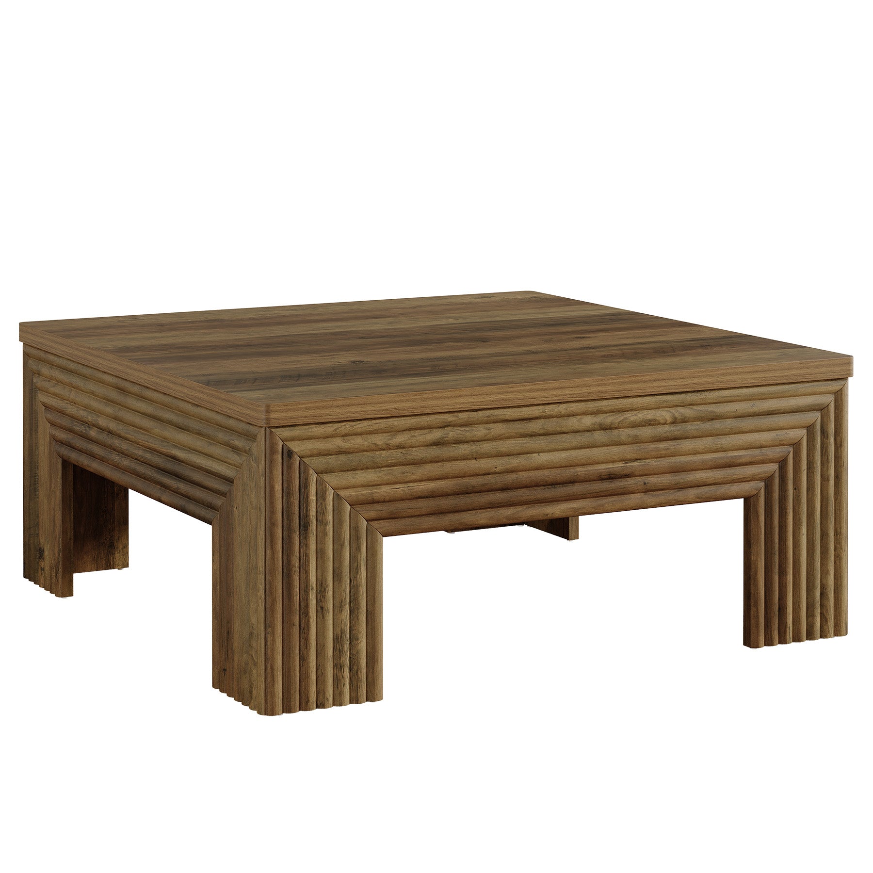 Tribesigns Tavolino da caffè quadrato da 100 cm, tavolino centrale con gambe scanalate