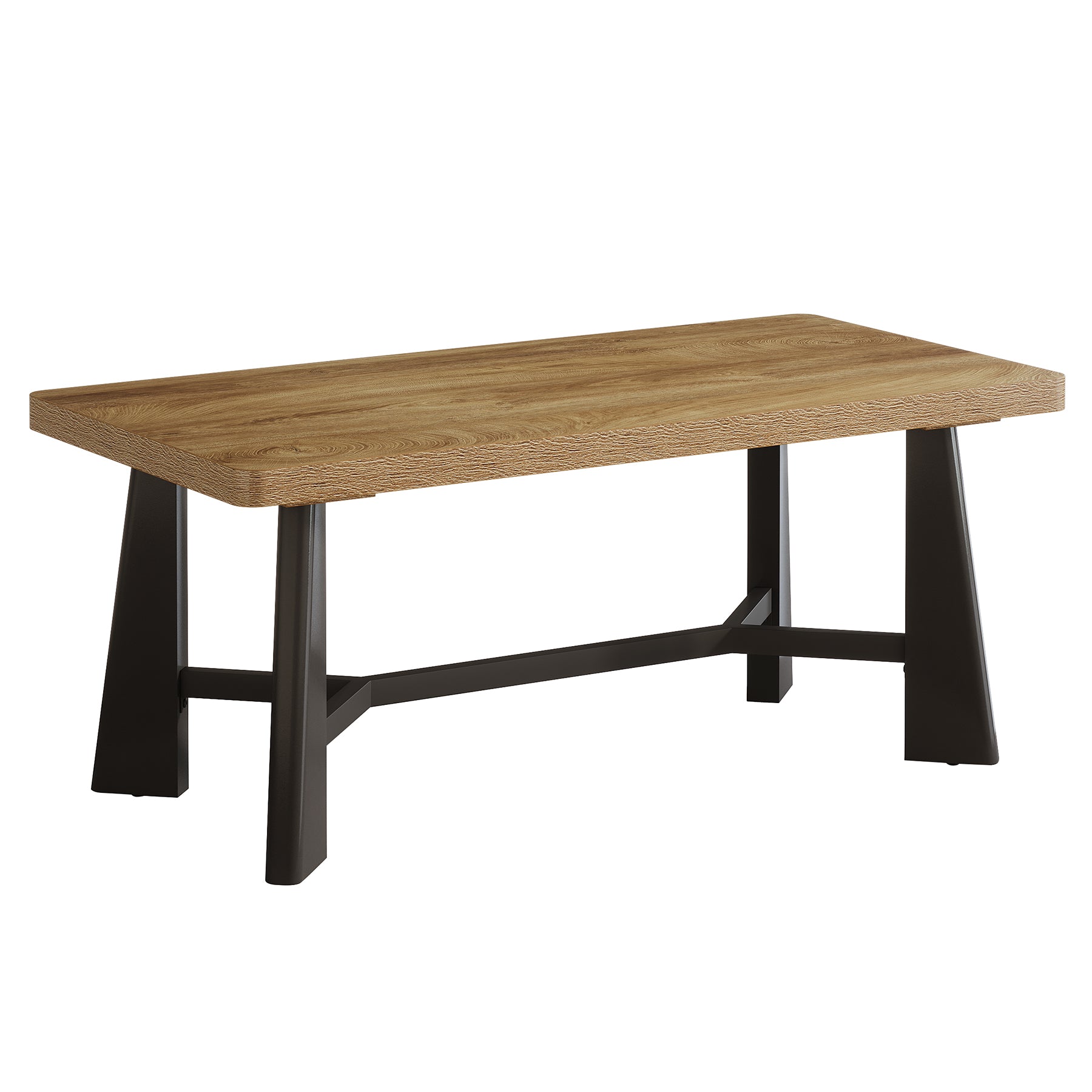 Tavolino da Salotto Rettangolare con Struttura in Metallo, 120 x 60 cm, per Soggiorno