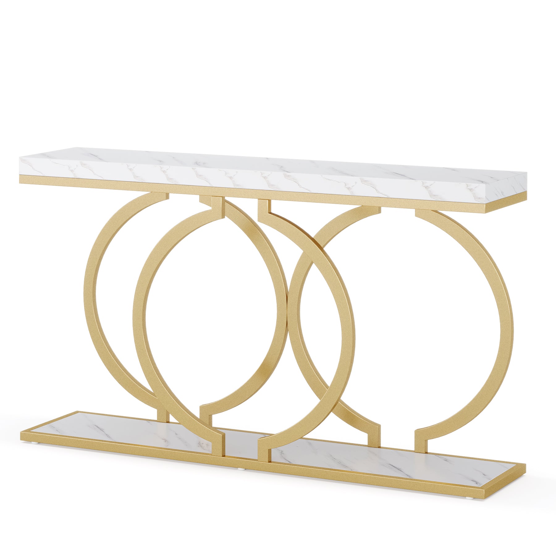 Tribesigns O Shape Console Table, 140 cm Faux Marmo Divano Ingresso Tavolo