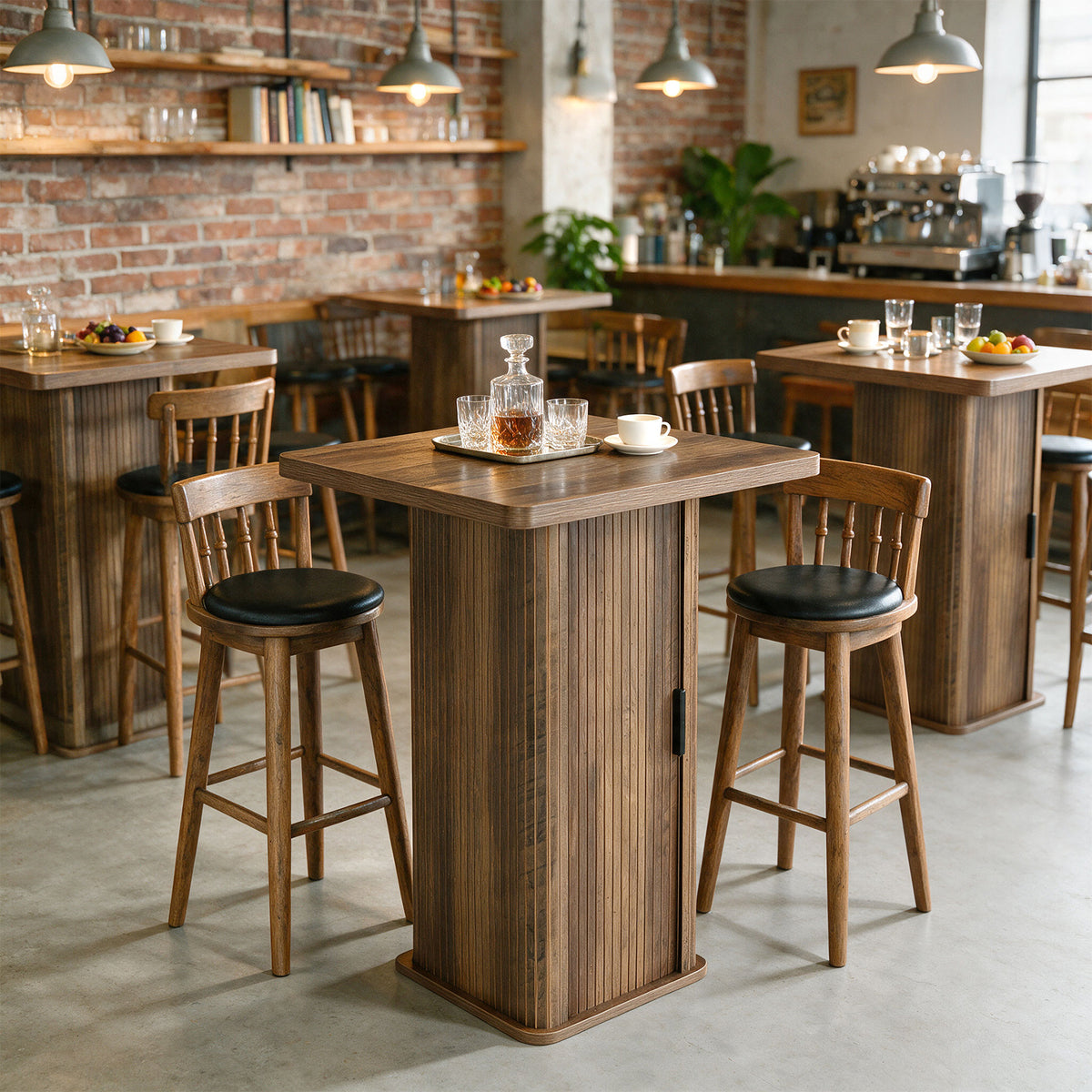 Tribesigns Tavolo da Bar con Mobile Contenitore a 3 Ripiani, Altezza 90 cm, per Piccole Cucine