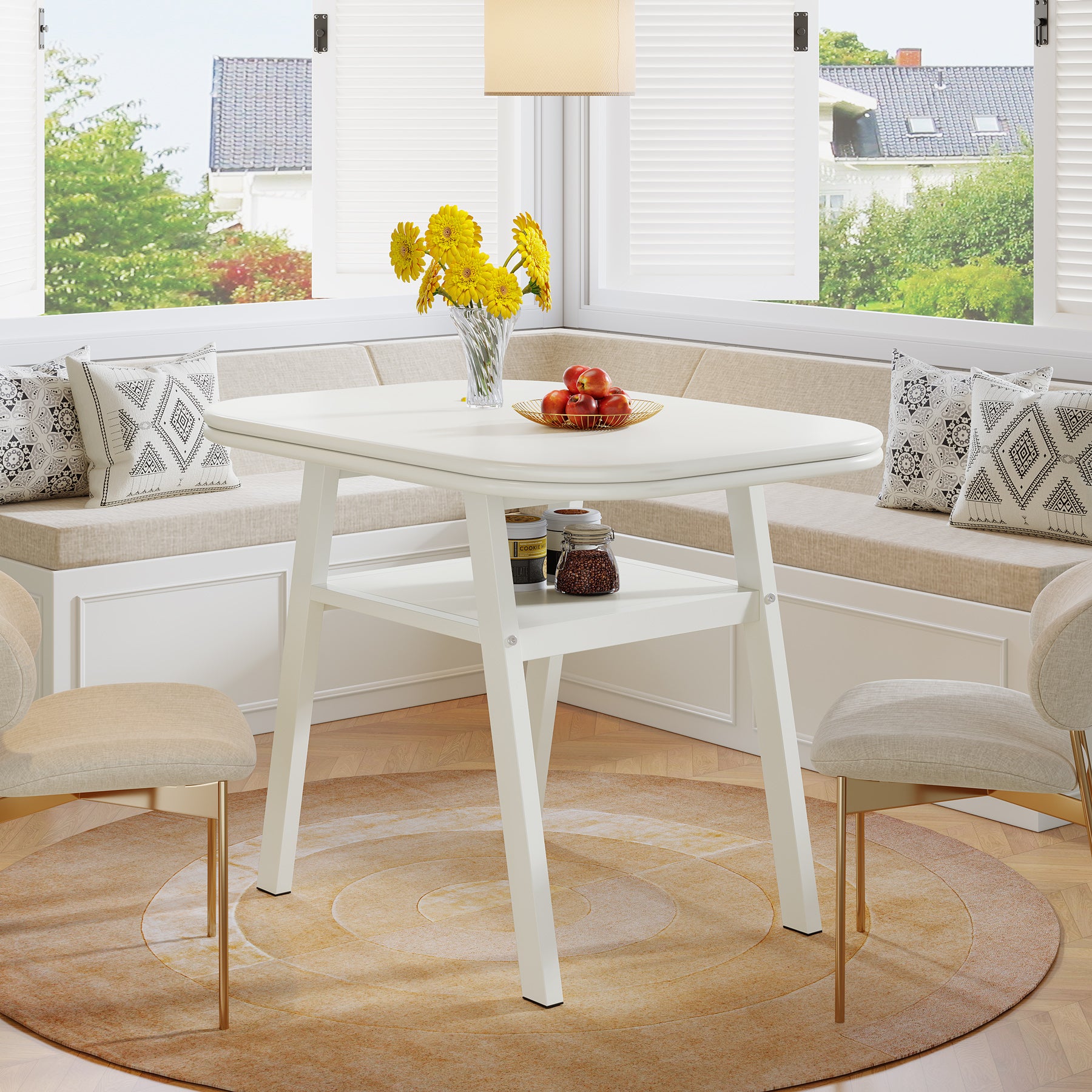 Tribesigns Tavolo da pranzo, 80 cm tavolo da cucina moderno per 2-4 persone