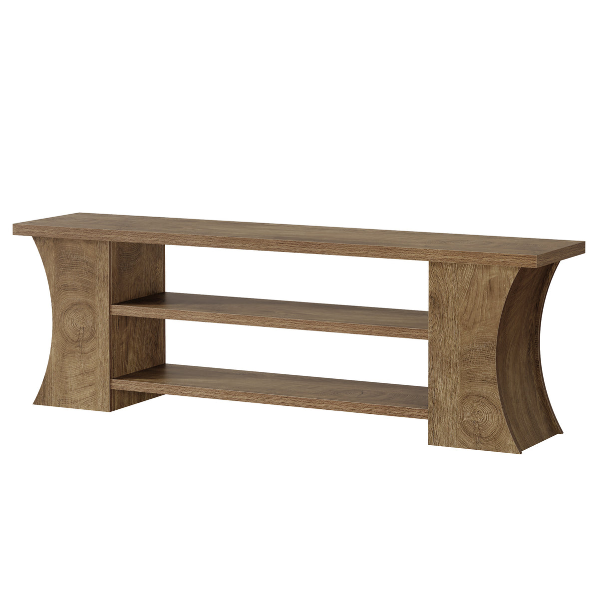 Panca Country Portascarpe a 3 Ripiani, 160 cm, per Ingresso e Corridoio