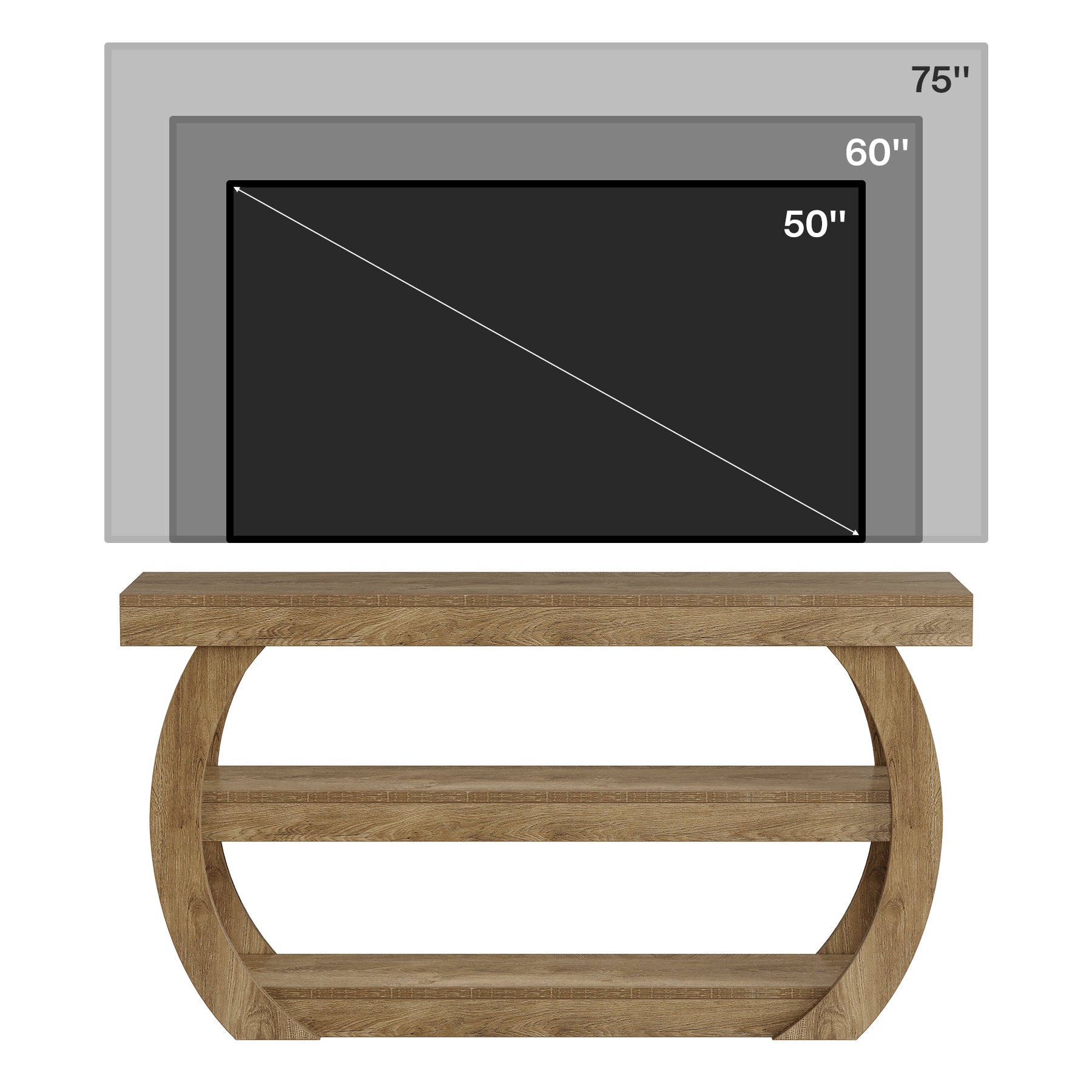 Tribesigns Mobile TV da 160 cm, mobile per TV in stile rustico da 75 pollici