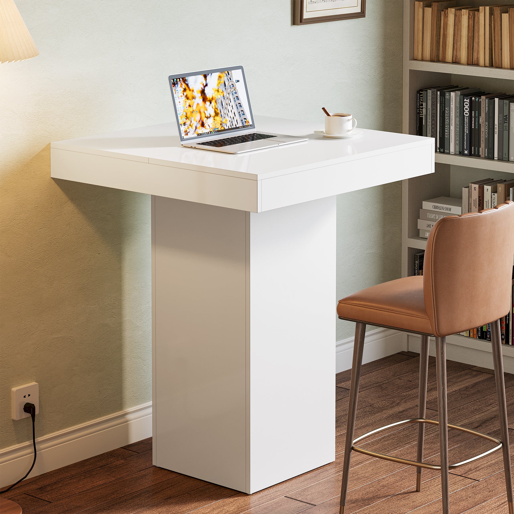 Tribesigns Tavolo da bar da 80 cm, moderno tavolo da cocktail quadrato da cucina