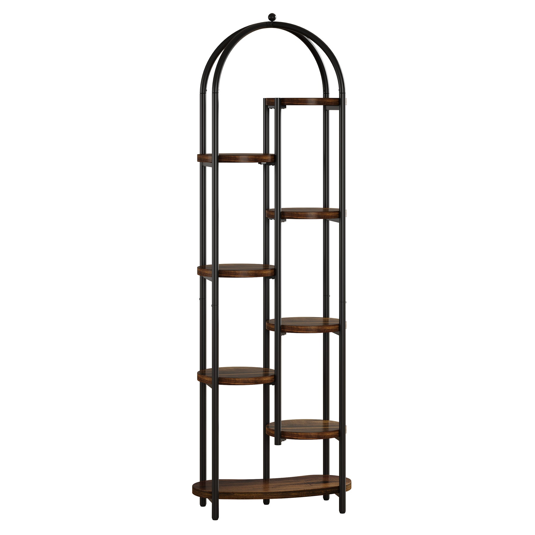 Scaffale Portapiante ad Angolo con Struttura Metallica, 8 Ripiani per 10 Piante, H 180 cm