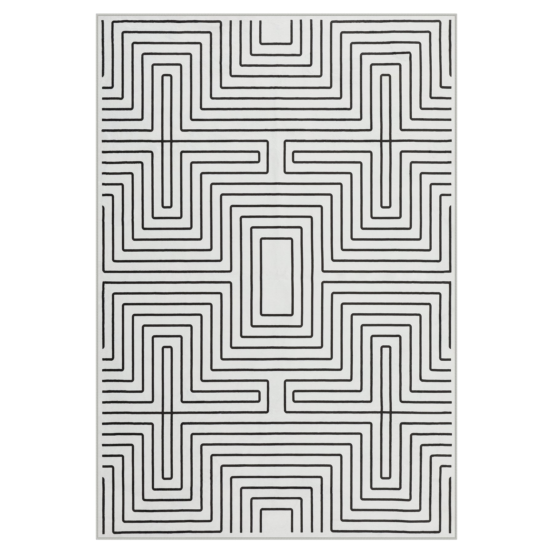 Tribesigns Tappeti Minimalisti a Labirinto, Moderni Tappeti Geometrici Antiscivolo a Pelo Corto per Interni, Ideali per il Soggiorno, Certificati Oeko-Tex