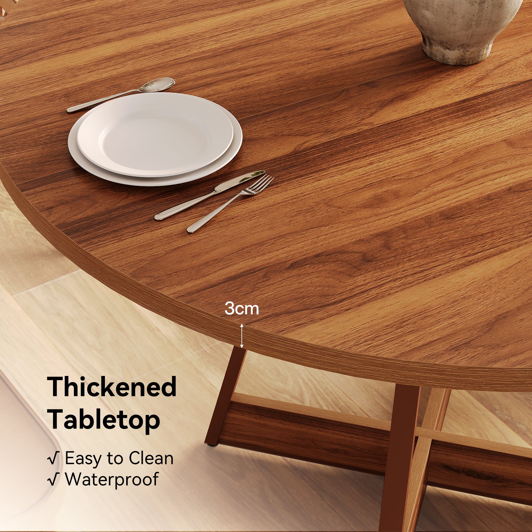 Tribesigns Tavolo da pranzo, tavolo da cucina da 100 cm per 2-4 persone
