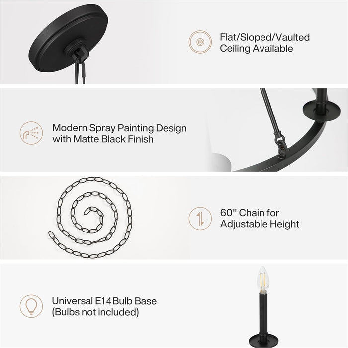 Tribesigns Lampadario a 6 luci a forma di ruota di carro, lampada da soffitto E14 ideale per soggiorno