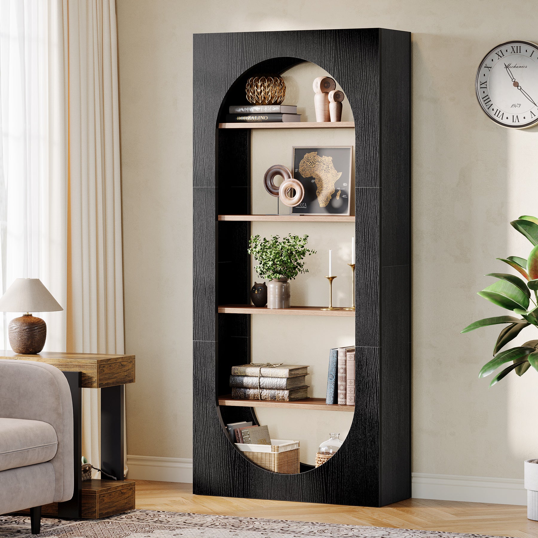 Tribesigns Libreria a 5 ripiani, scaffali da 180 cm perfetto per ufficio