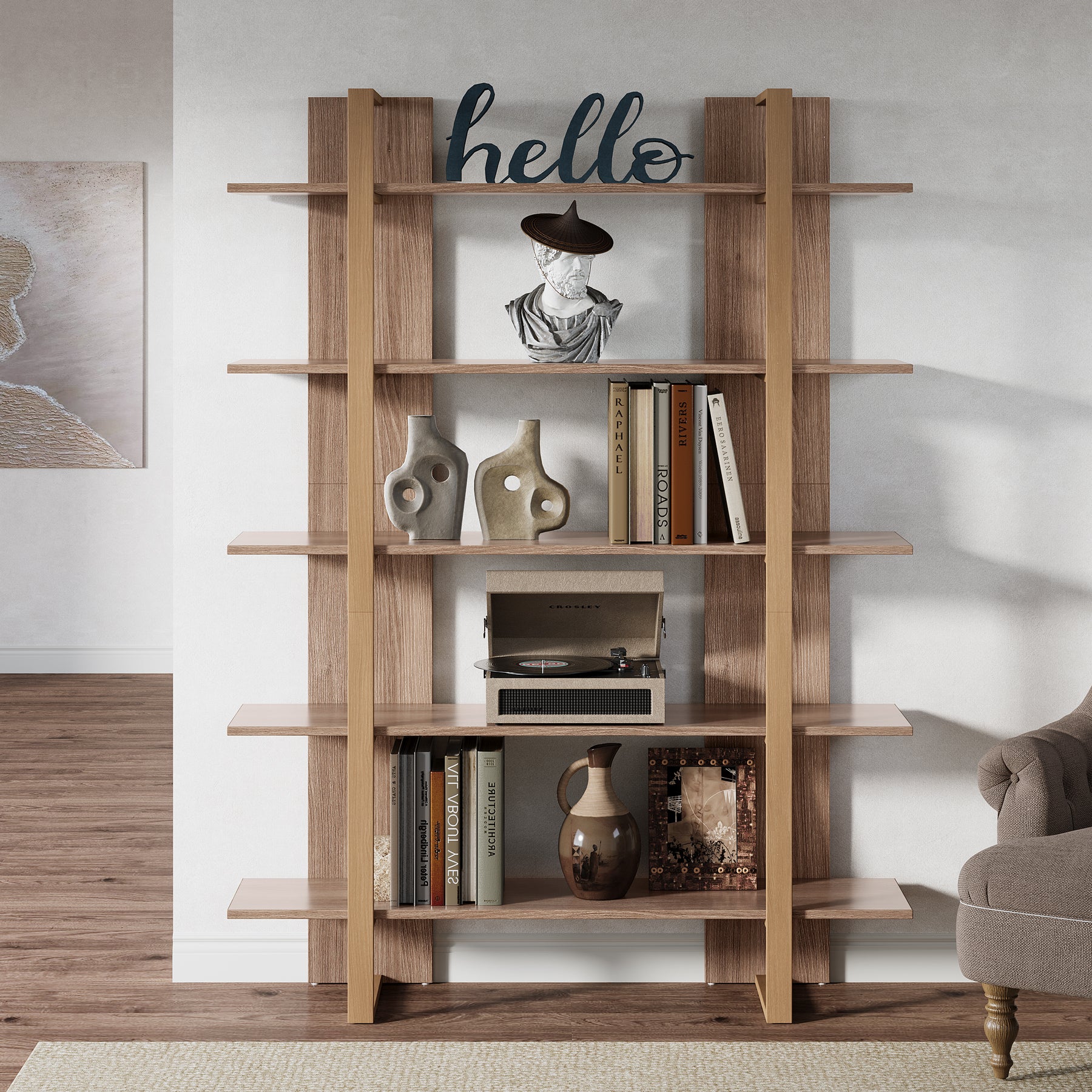 Tribesigns Libreria da 120 cm, libreria a 5 ripiani, scaffalatura per ufficio