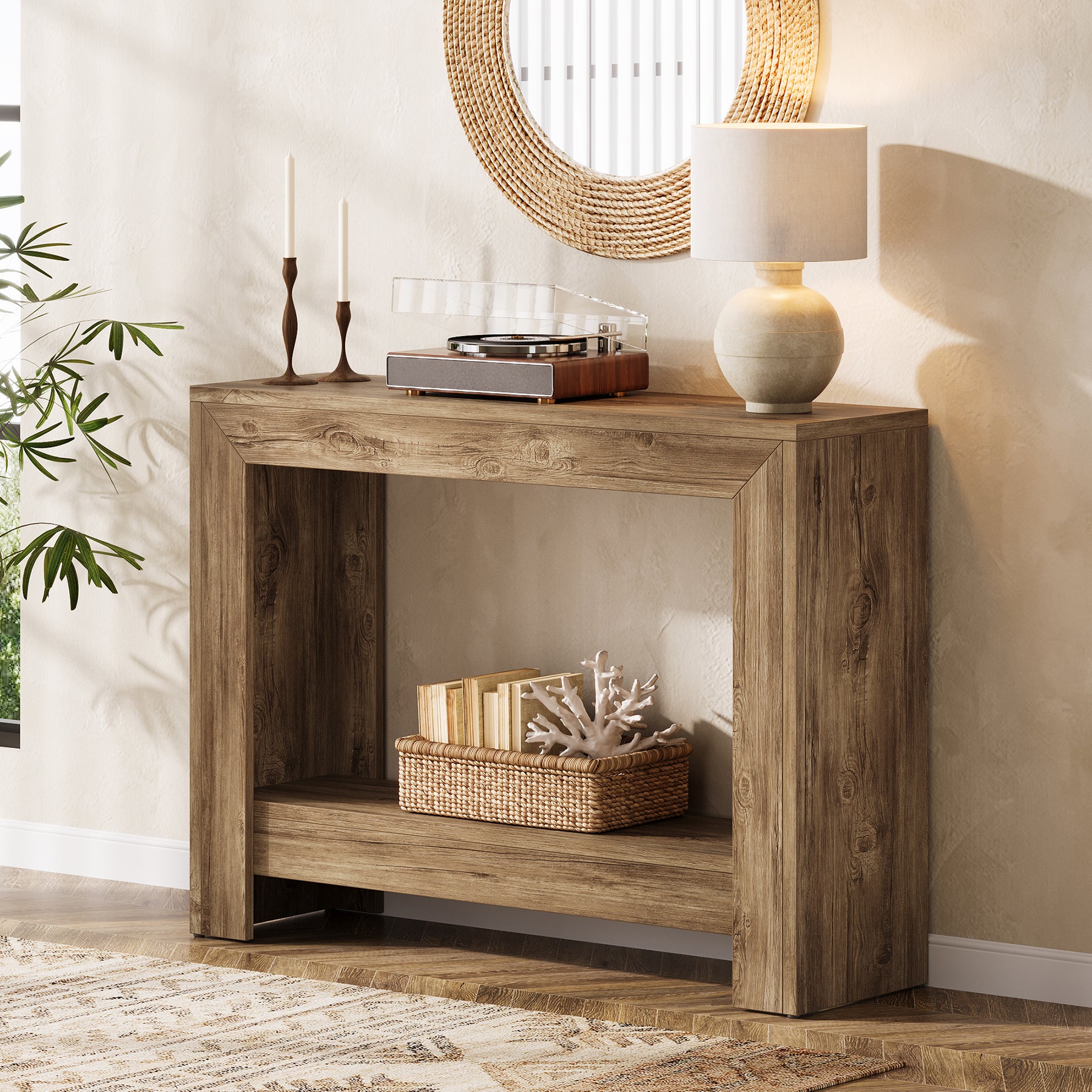 Tribesigns Tavolo Consolle da 105 cm, Tavolino Stretto da Ingresso con Contenitore